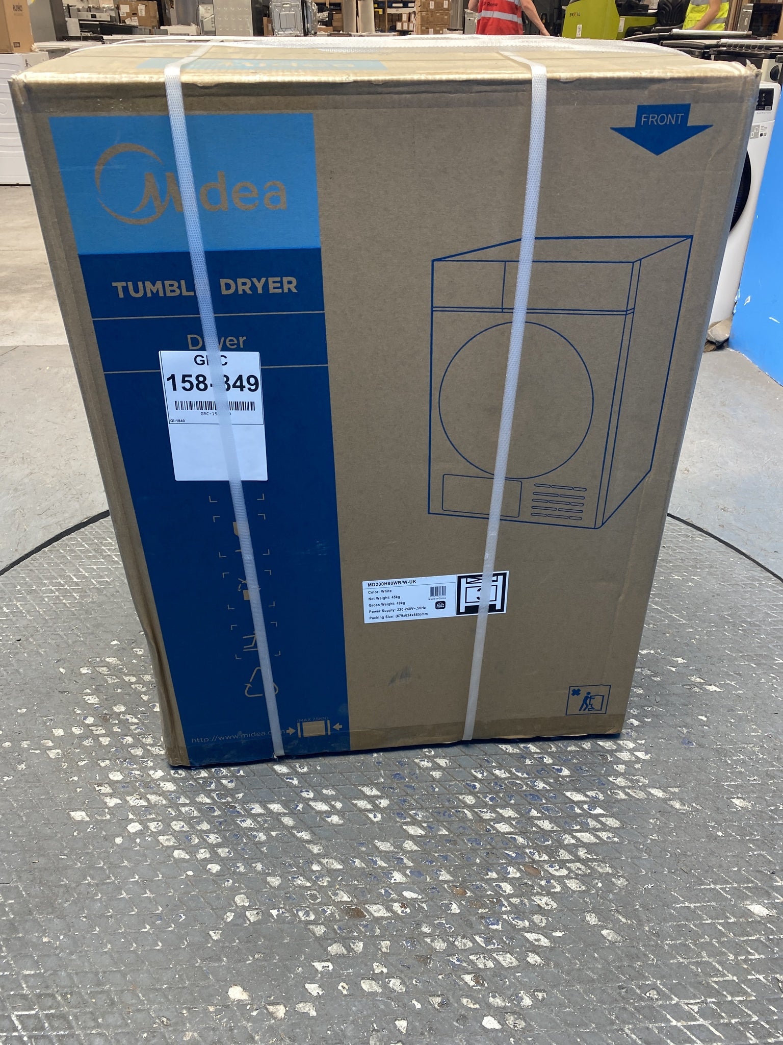 #GRC-158-849 - Midea MD200H80WB/W-UK 8kg Smart Sensor Heat Pump Tumble Dryer