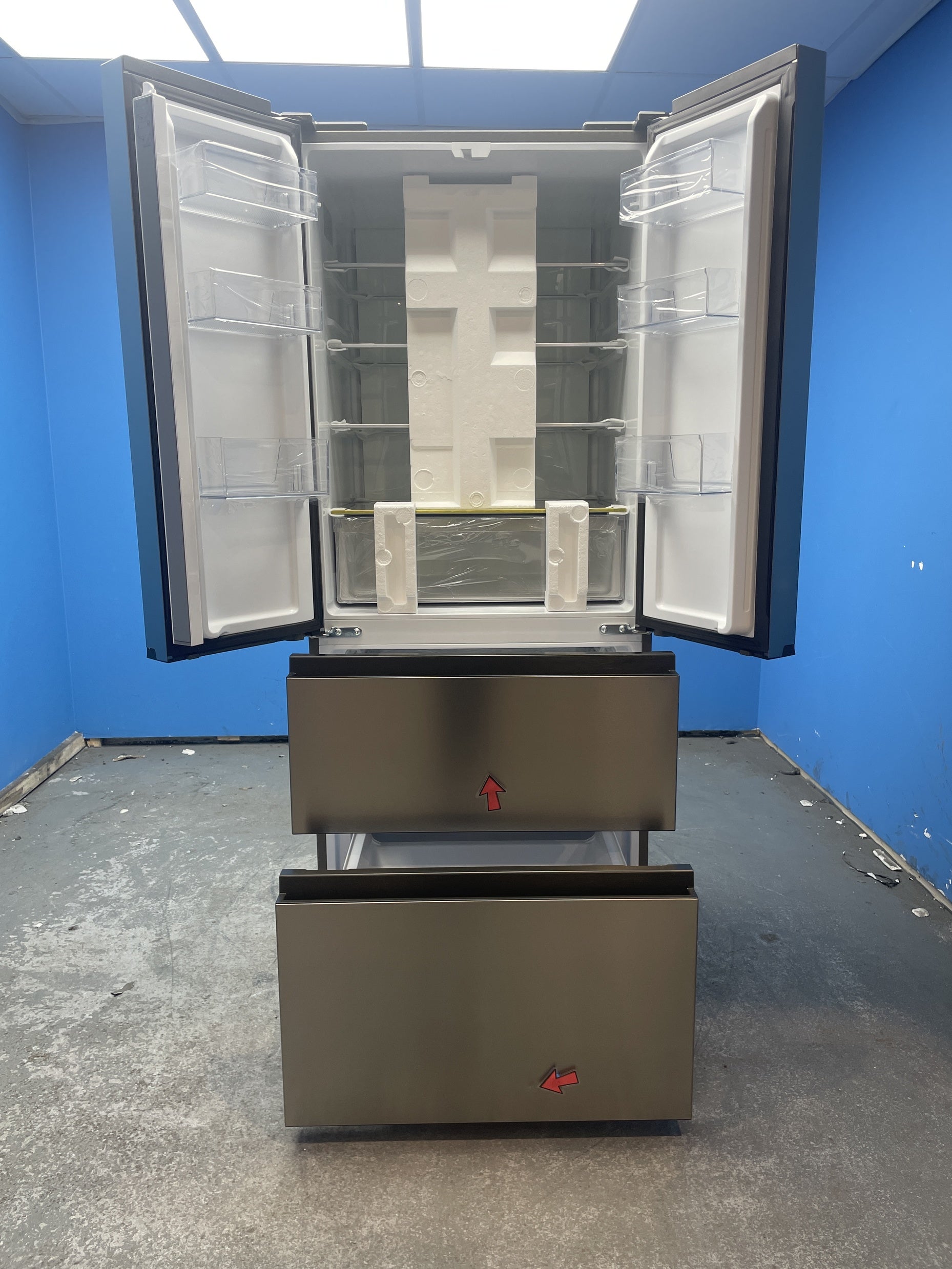 #GRC-159-616 - Hoover H-FRIDGE 700 HONFQ2T718EXK 402L French Door Fridge Freezer