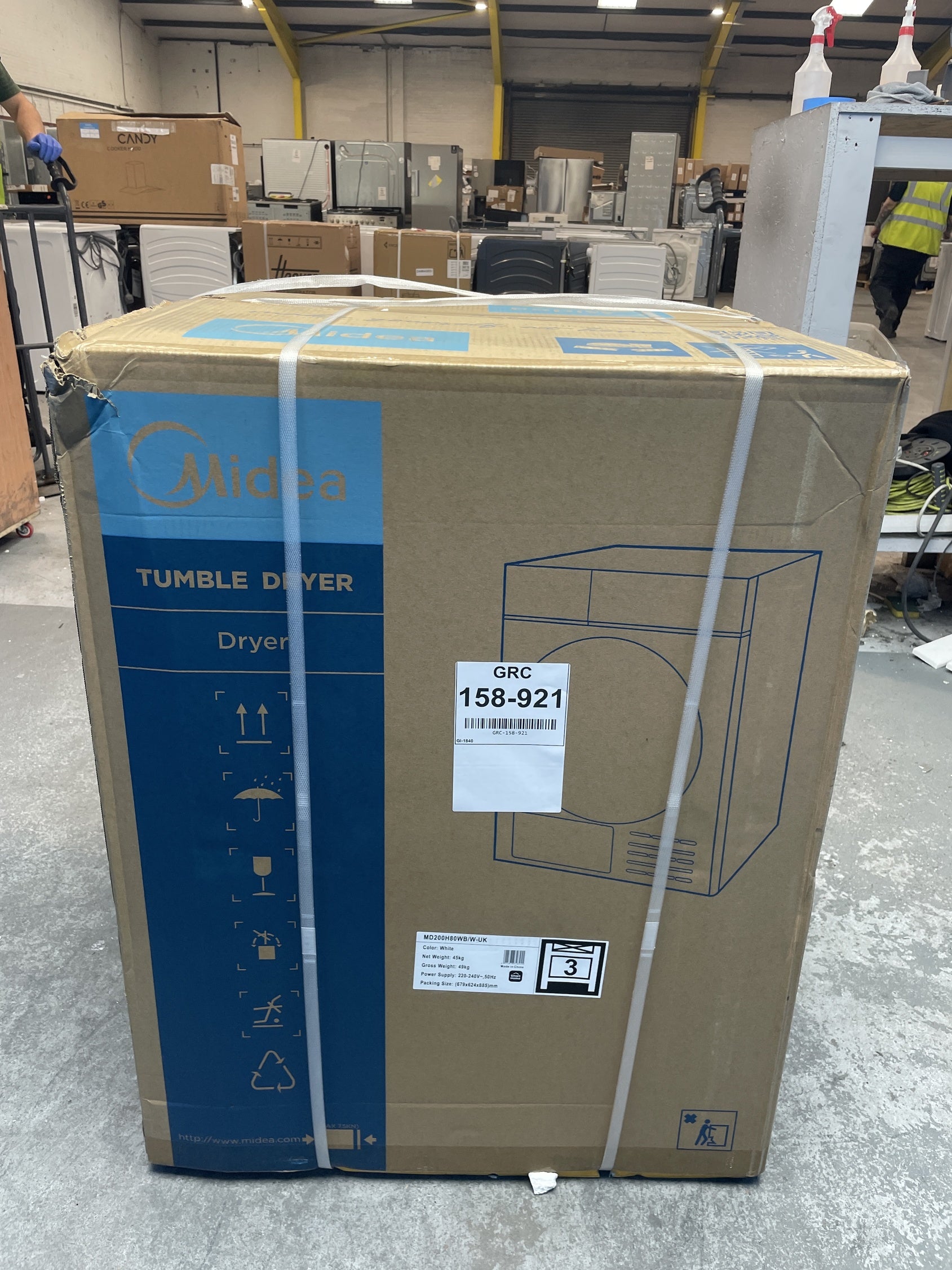 #GRC-158-921 - Midea MD200H80WB/W-UK 8kg Smart Sensor Heat Pump Tumble Dryer