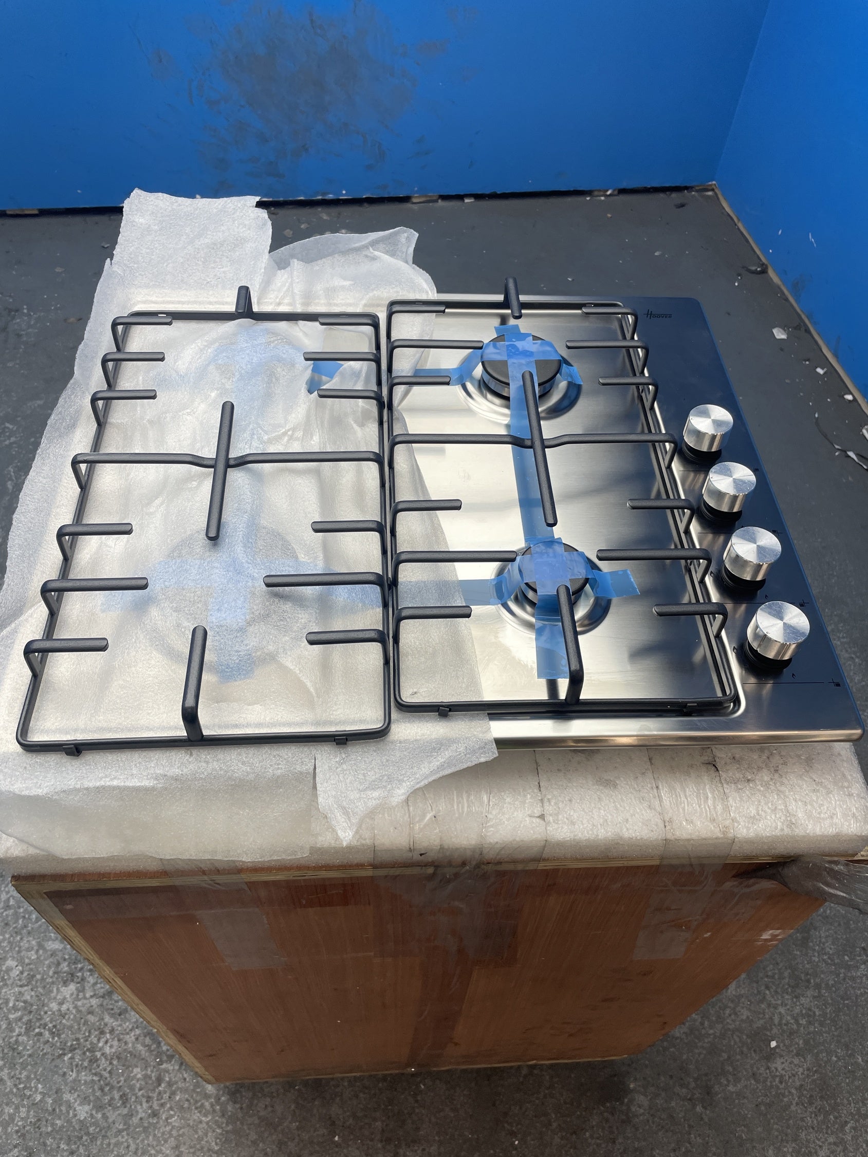 #GRC-159-051 - Hoover HHW6LK3X 60cm 4-Burner Stainless Steel Gas Hob