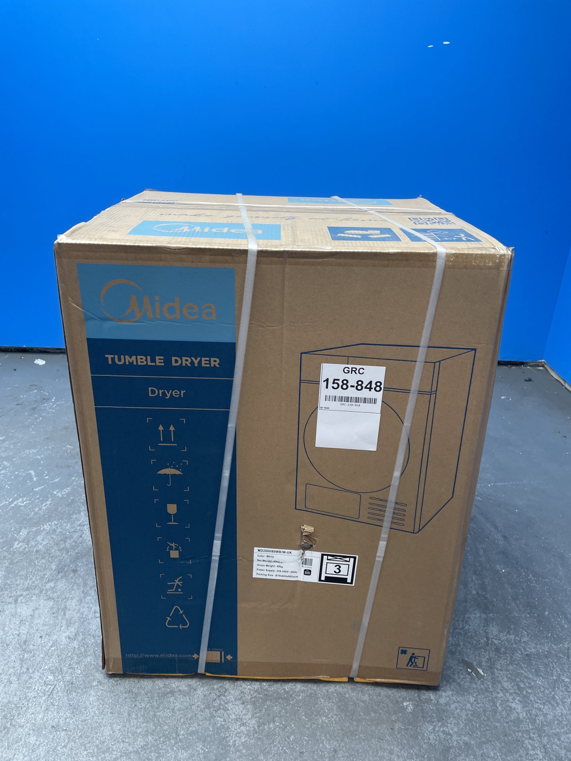 #GRC-158-848 - Midea MD200H80WB/W-UK 8kg Smart Sensor Heat Pump Tumble Dryer