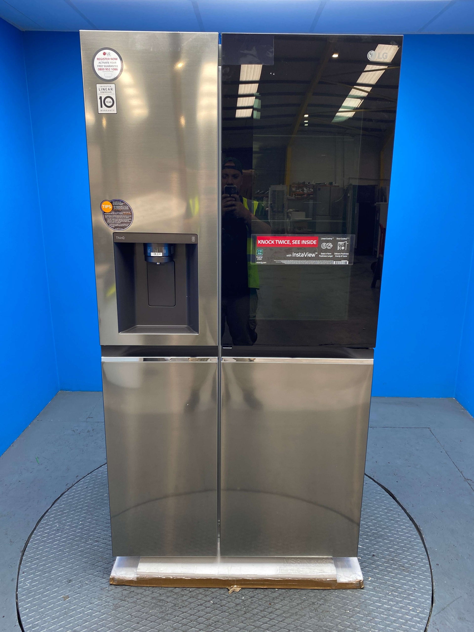 LG InstaView™ GSXV80PZLE American Style Fridge Freezer