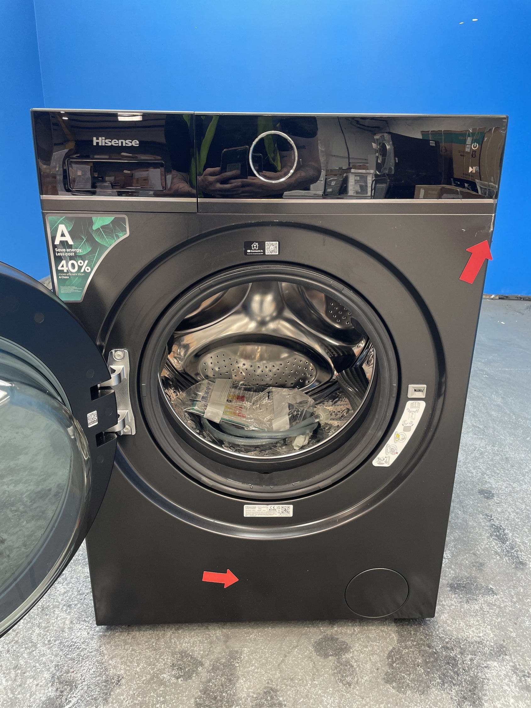 #GRC-158-114 - Hisense WF5I1245BBR 12kg 1400rpm KitchenFit Washing Machine in Black