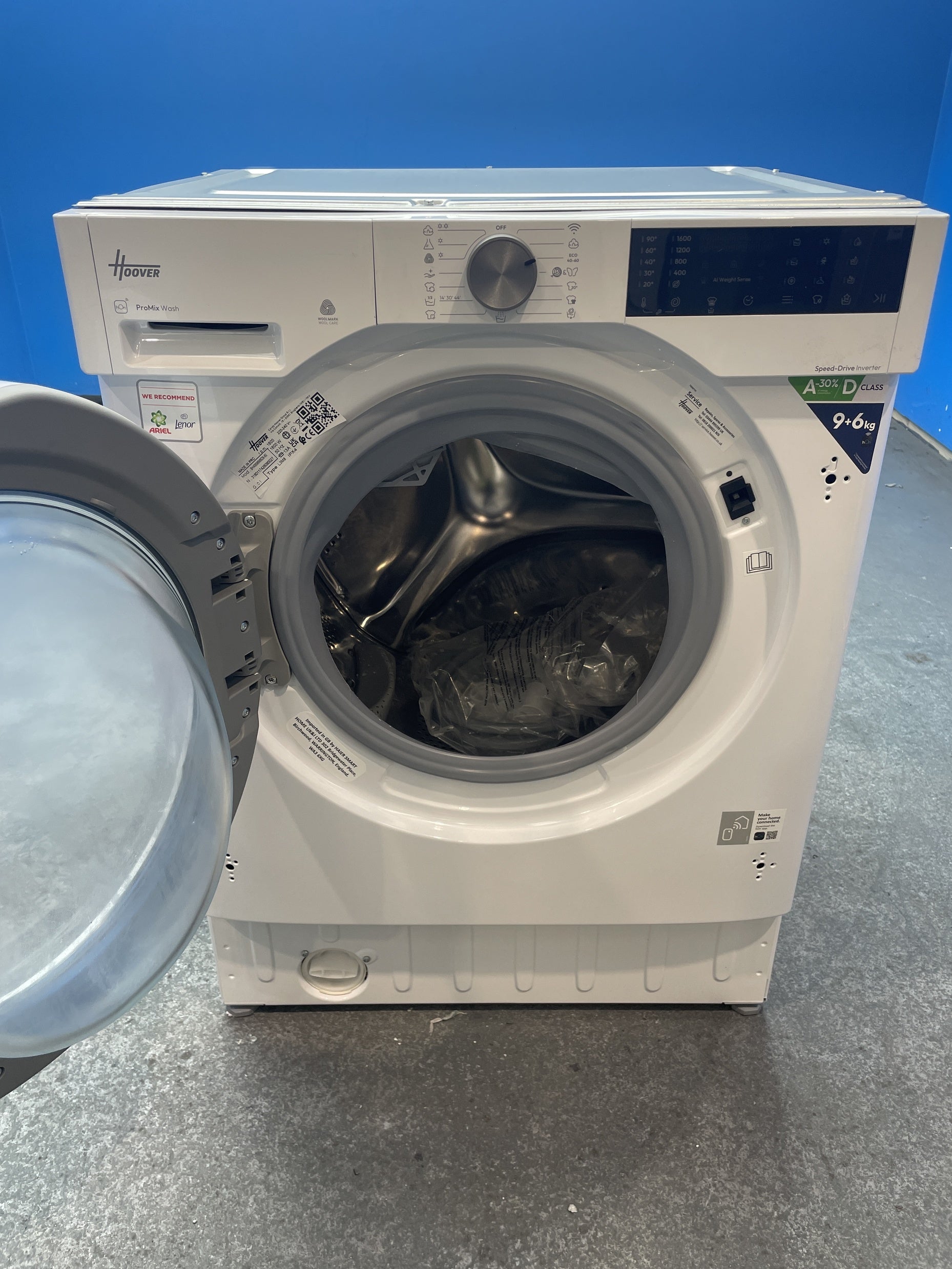 #GRC-157-300 - Hoover BH4S696M6D9-80 9/6kg 1600rpm Integrated Washer Dryer