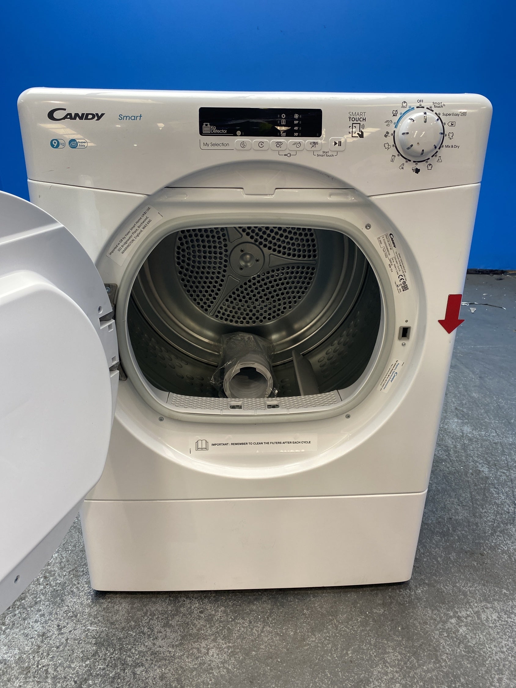 #GRC-159-250 - Candy CSE V9DF-80 9kg Vented Smart Tumble Dryer