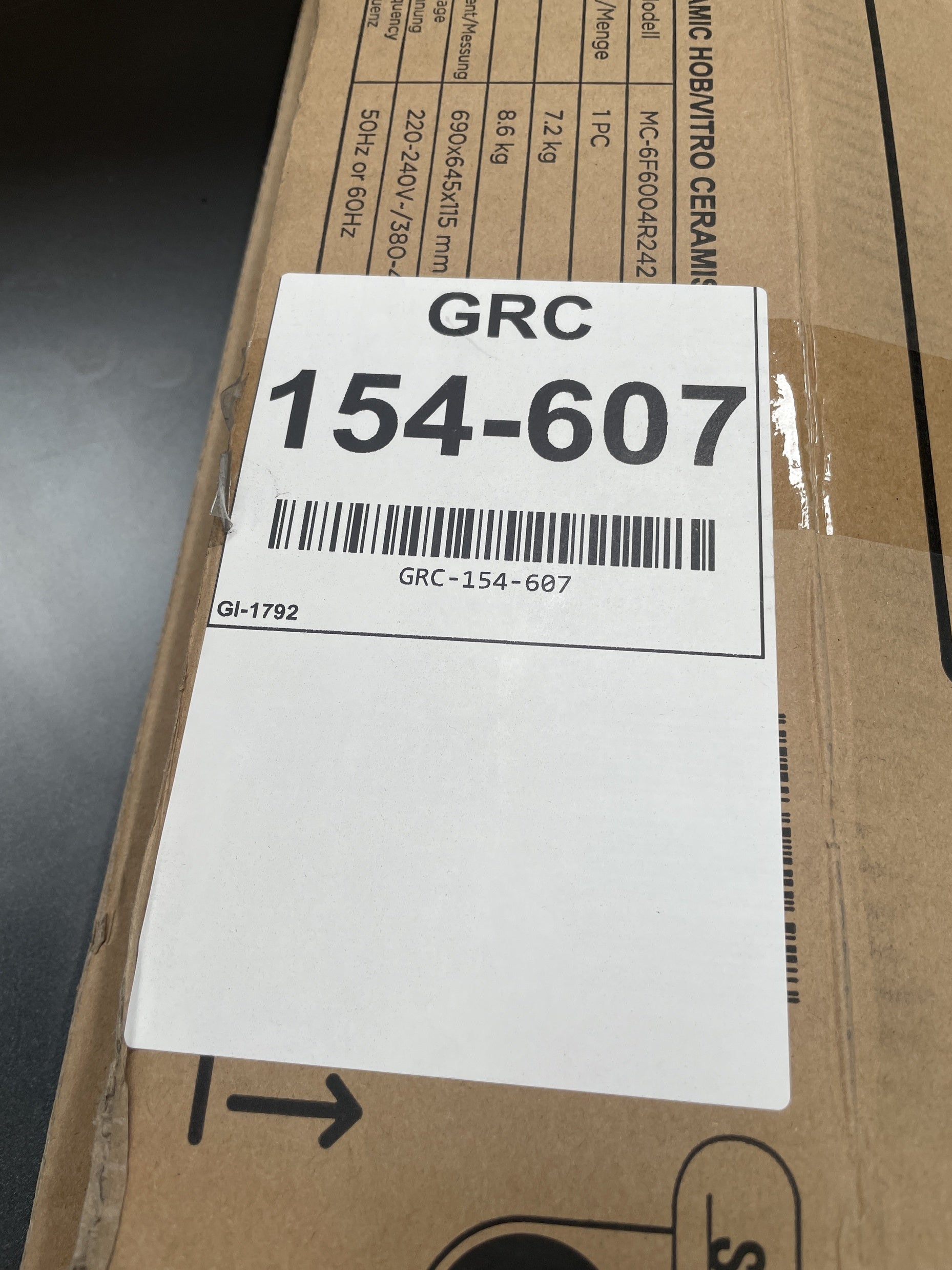 #GRC-154-607 - Midea MC-6F6004R242 60cm 4 Zone Ceramic Hob