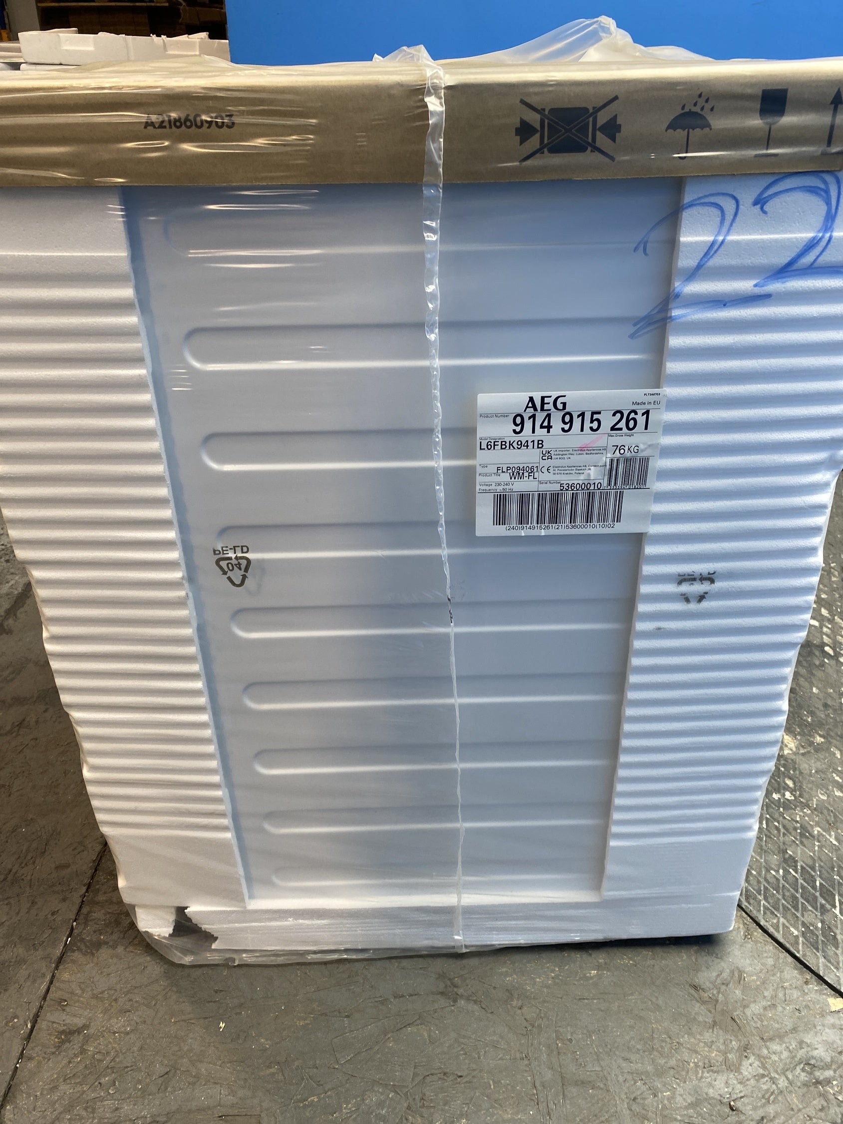 #GRC-154-152 - AEG 6000 Series L6FBK941B 9kg 1400rpm Washing Machine