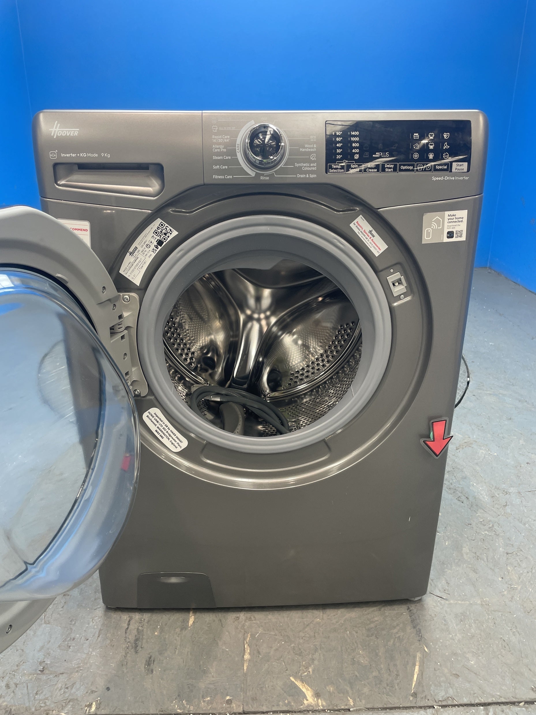 #GRC-157-017 - Hoover H3WPS496TAMBR680 9kg 1400 Spin Washing Machine