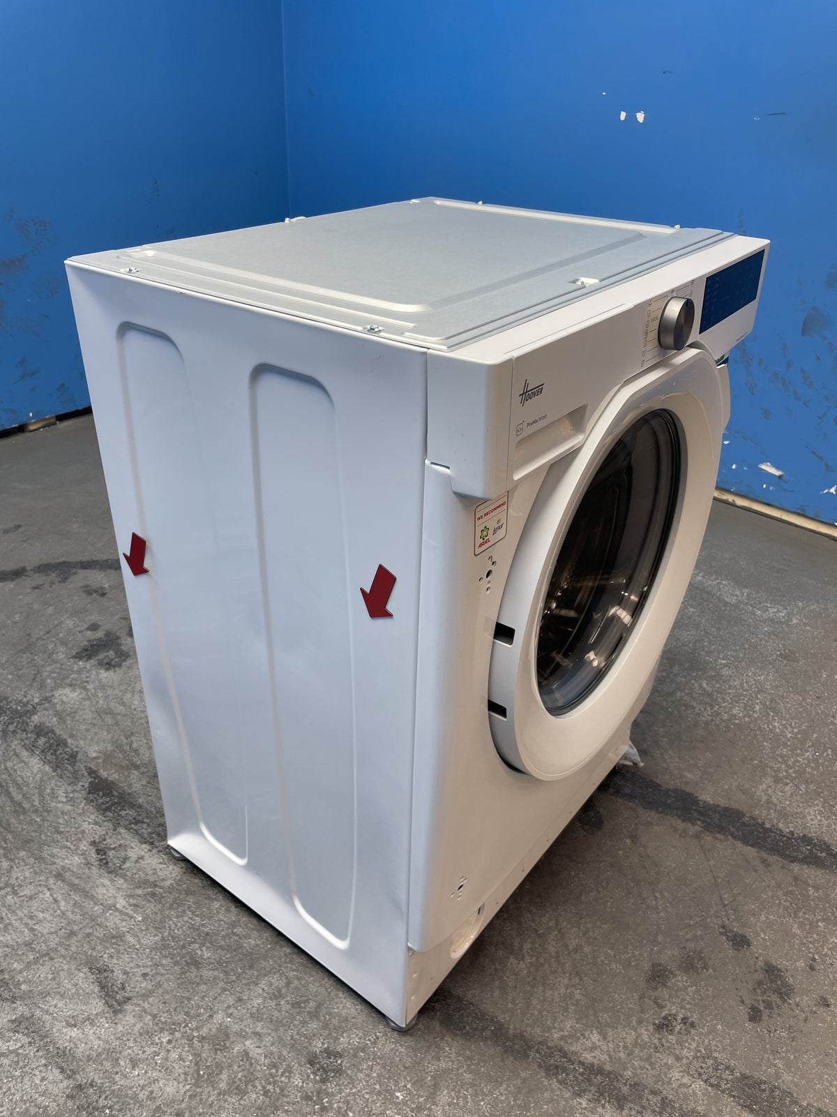 #GRC-163-346 - Hoover 9kg 1600rpm Integrated Washing Machine – AI Weight Sense, White