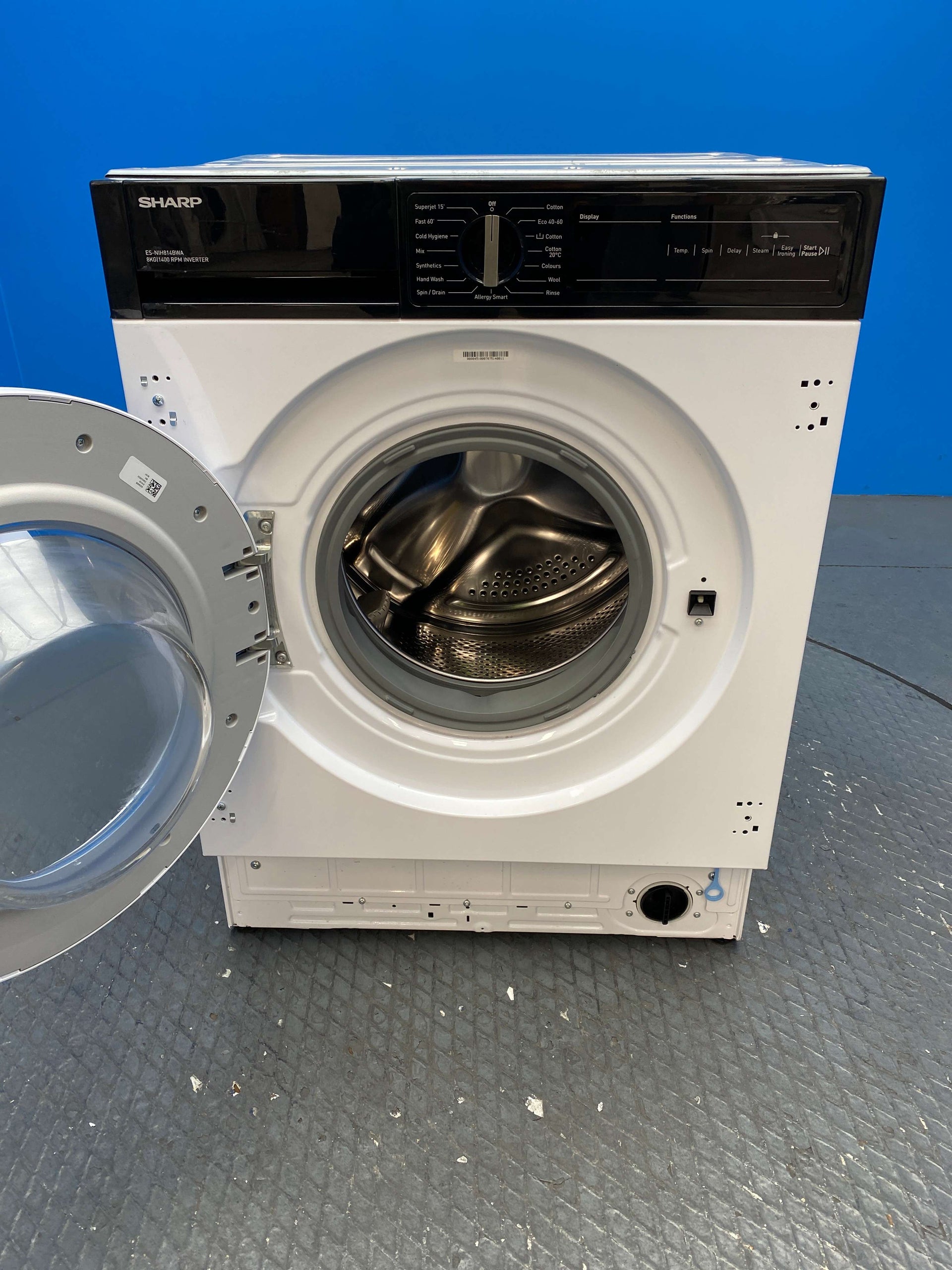 Sharp ES-NIH814BWA Integrated 8kg 1400 Spin Washing Machine