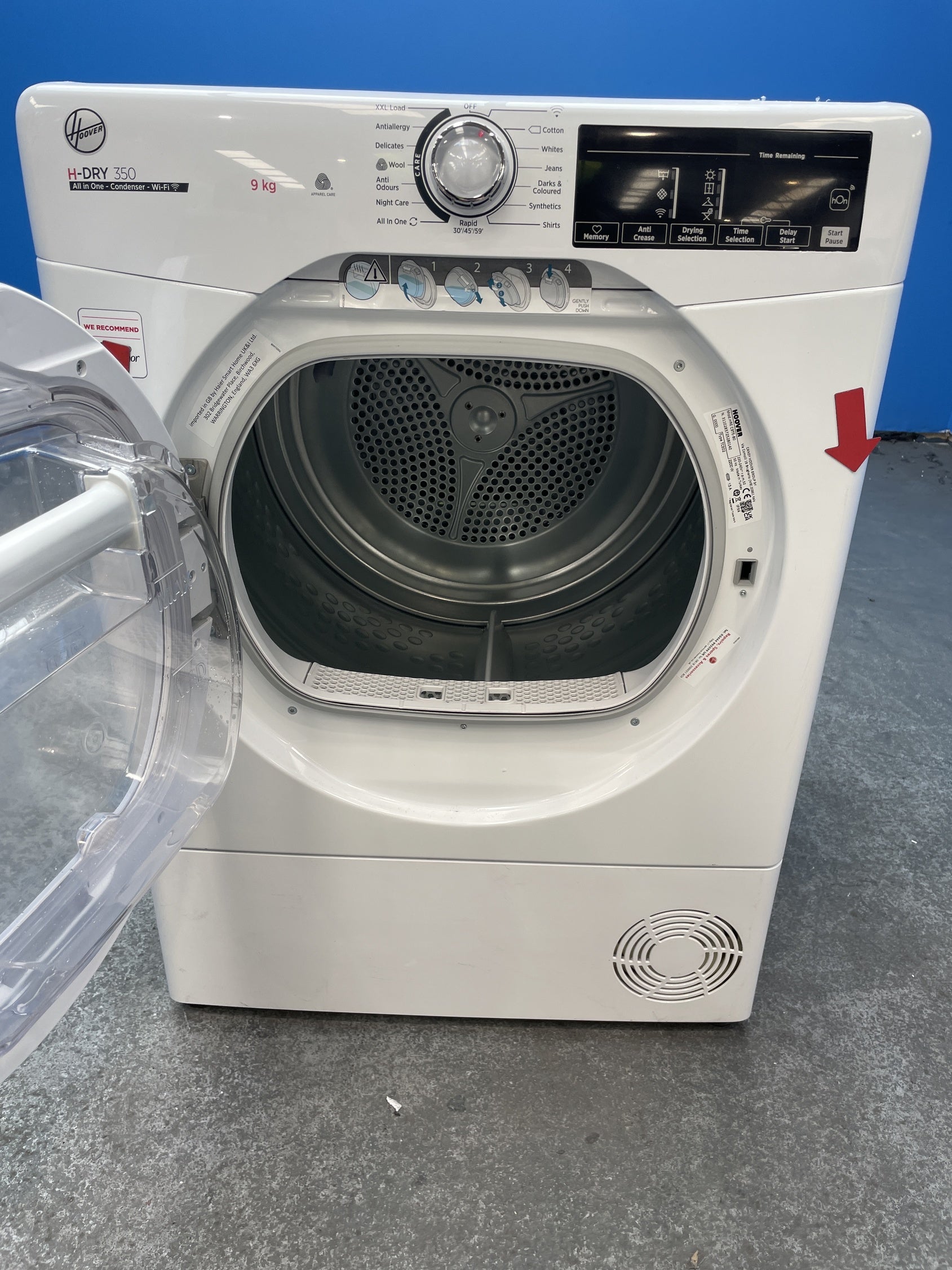 #GRC-157-673 - Hoover HRE C9TE-80 9kg Condenser Tumble Dryer with Wi-Fi