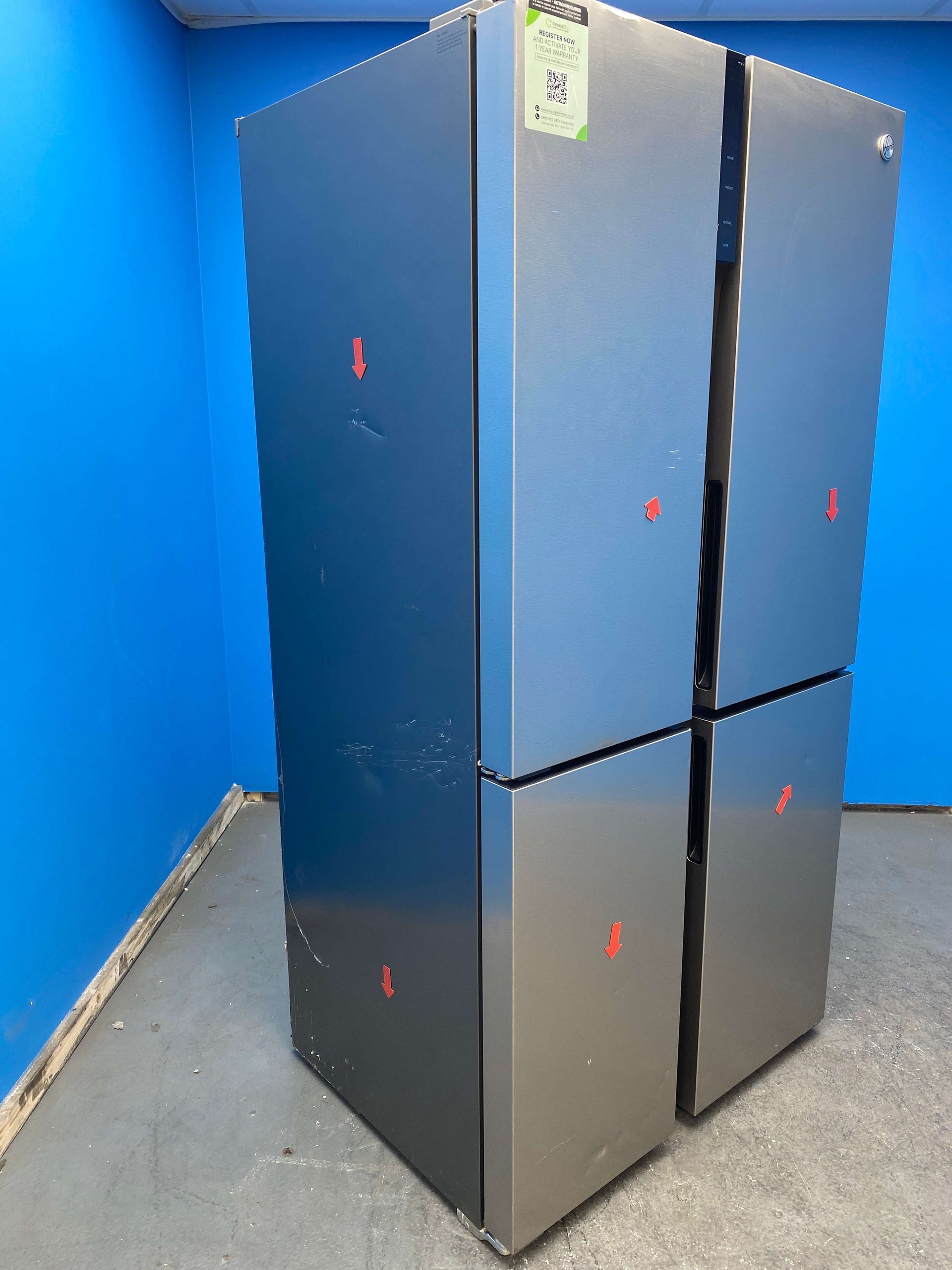 Hoover HSC918ENXK 567L No Frost American Style Fridge Freezer
