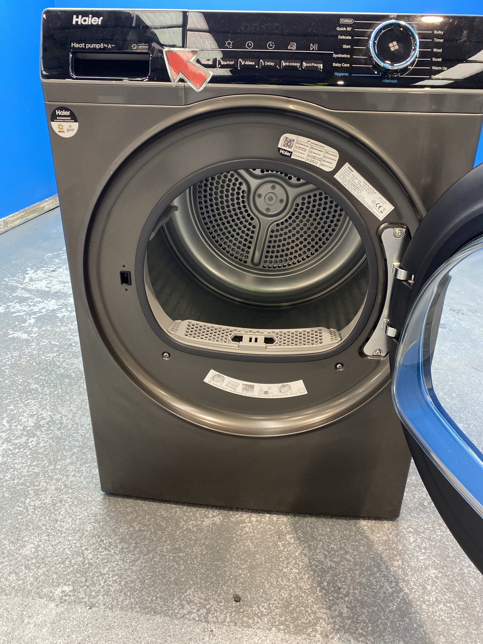 #GRC-156-362 - Haier HD80-A2939S I-Pro Series 3 8kg Heat Pump Tumble Dryer