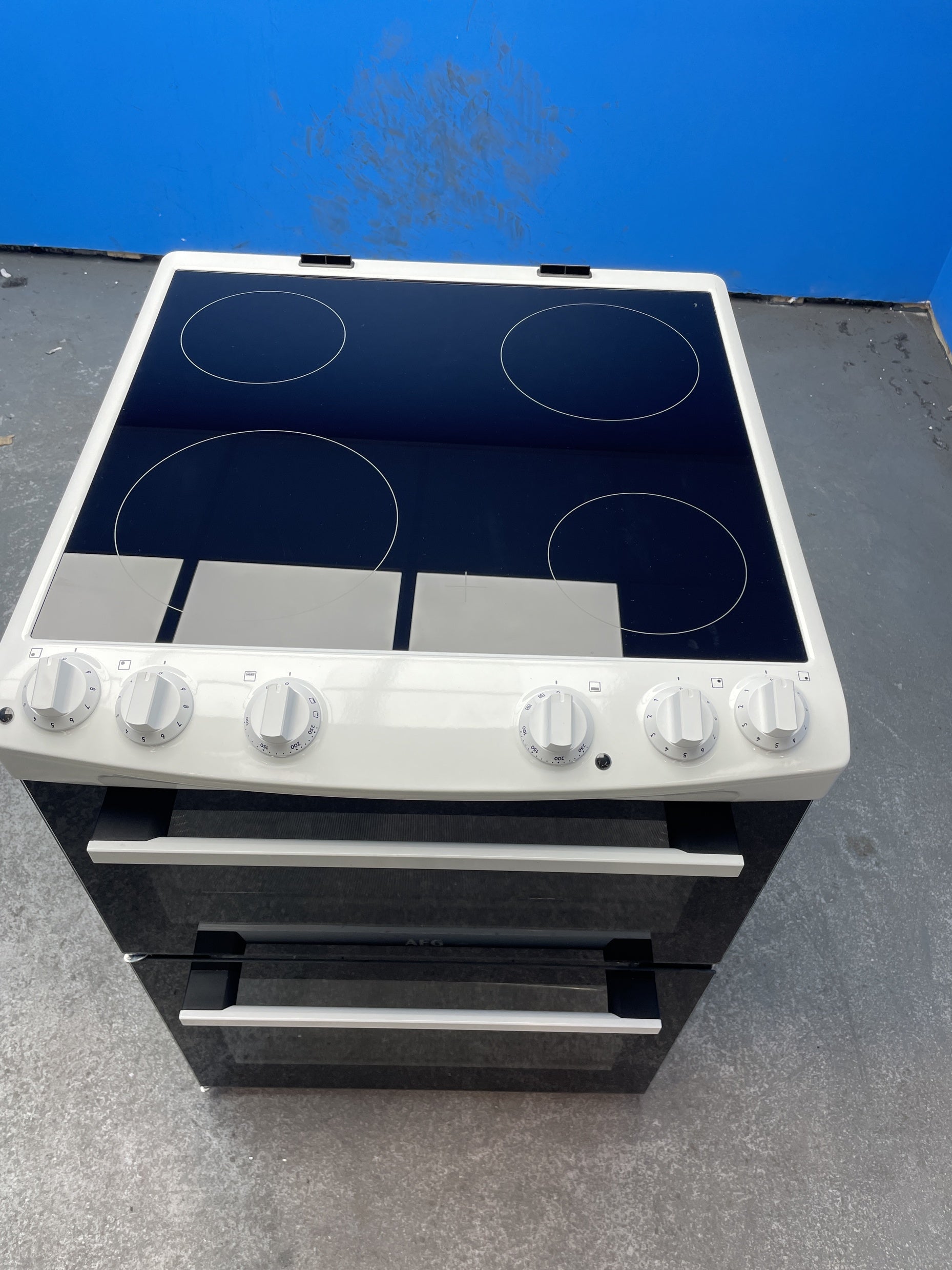 #GRC-158-230 - AEG CCX6501ACW 60cm Double Oven Electric Cooker with Ceramic Hob