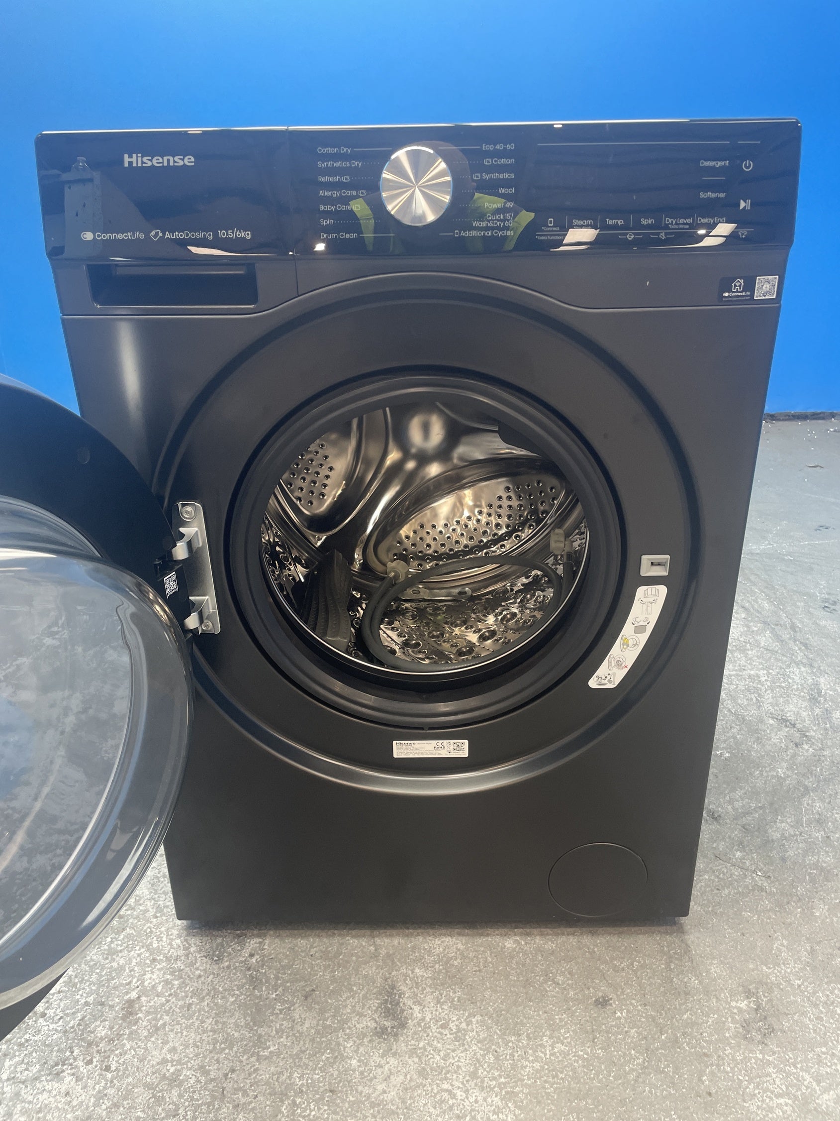 #GRC-145-198 - Hisense WD5S1045BB 10.5/6kg 1400rpm Auto Dosing Washer Dryer