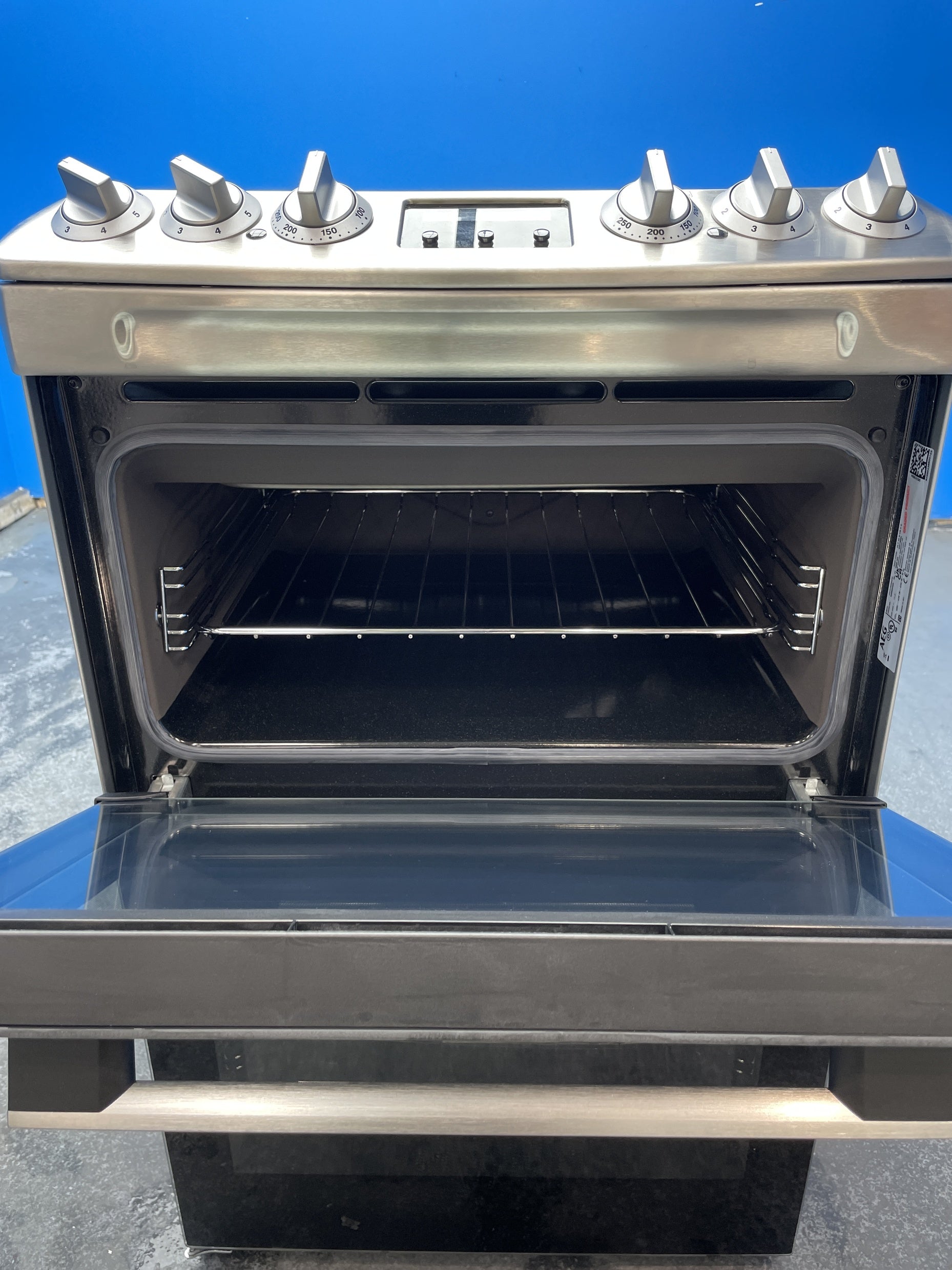 #GRC-163-727 - AEG 55cm Electric Double Oven Cooker – 116L Total Capacity, Catalytic Cleaning, Ceramic Hob
