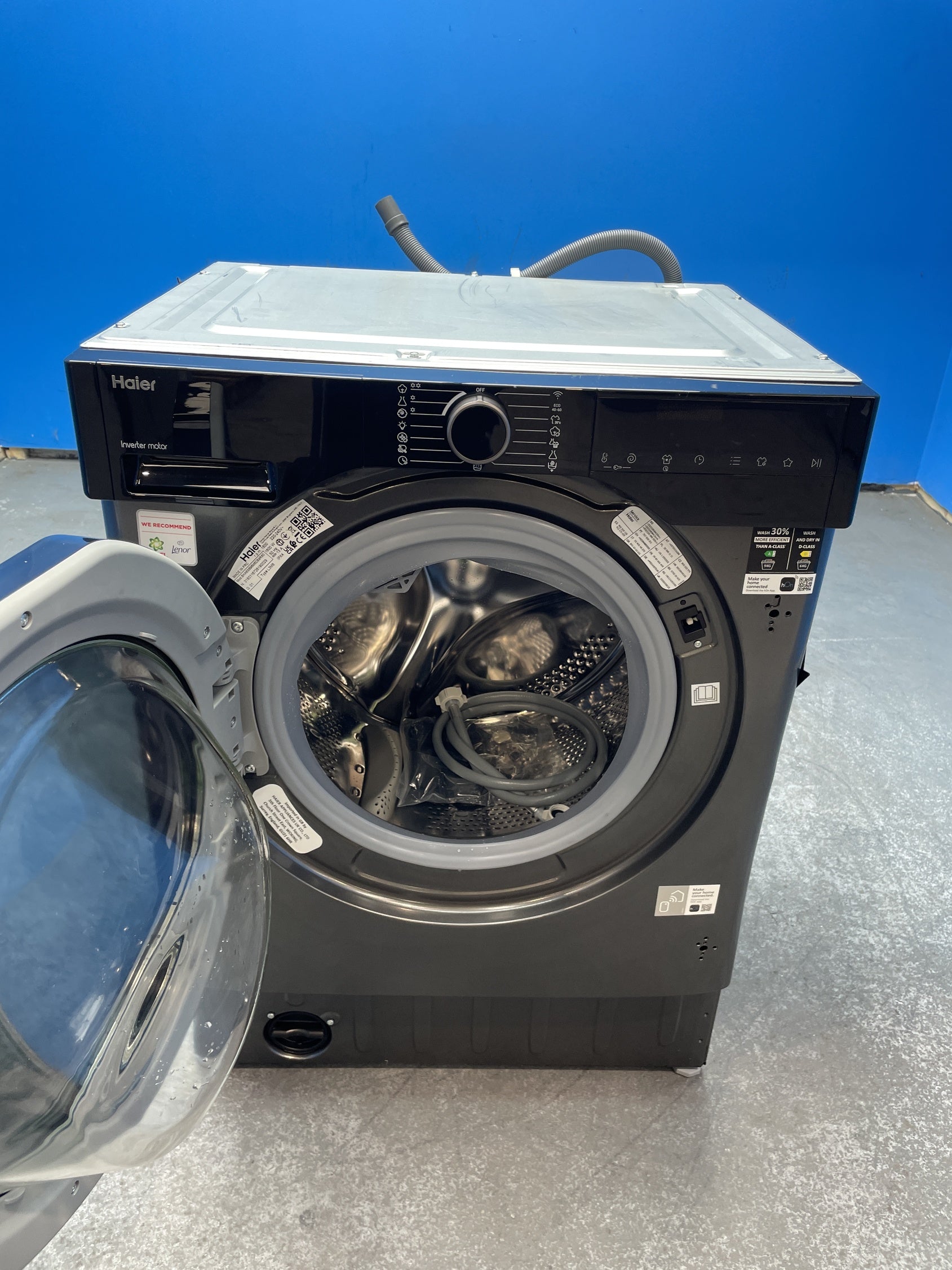 #GRC-163-443 - Haier Integrated Washer Dryer – 9kg Wash, 6kg Dry, 1600rpm, WiFi Connected, Grey