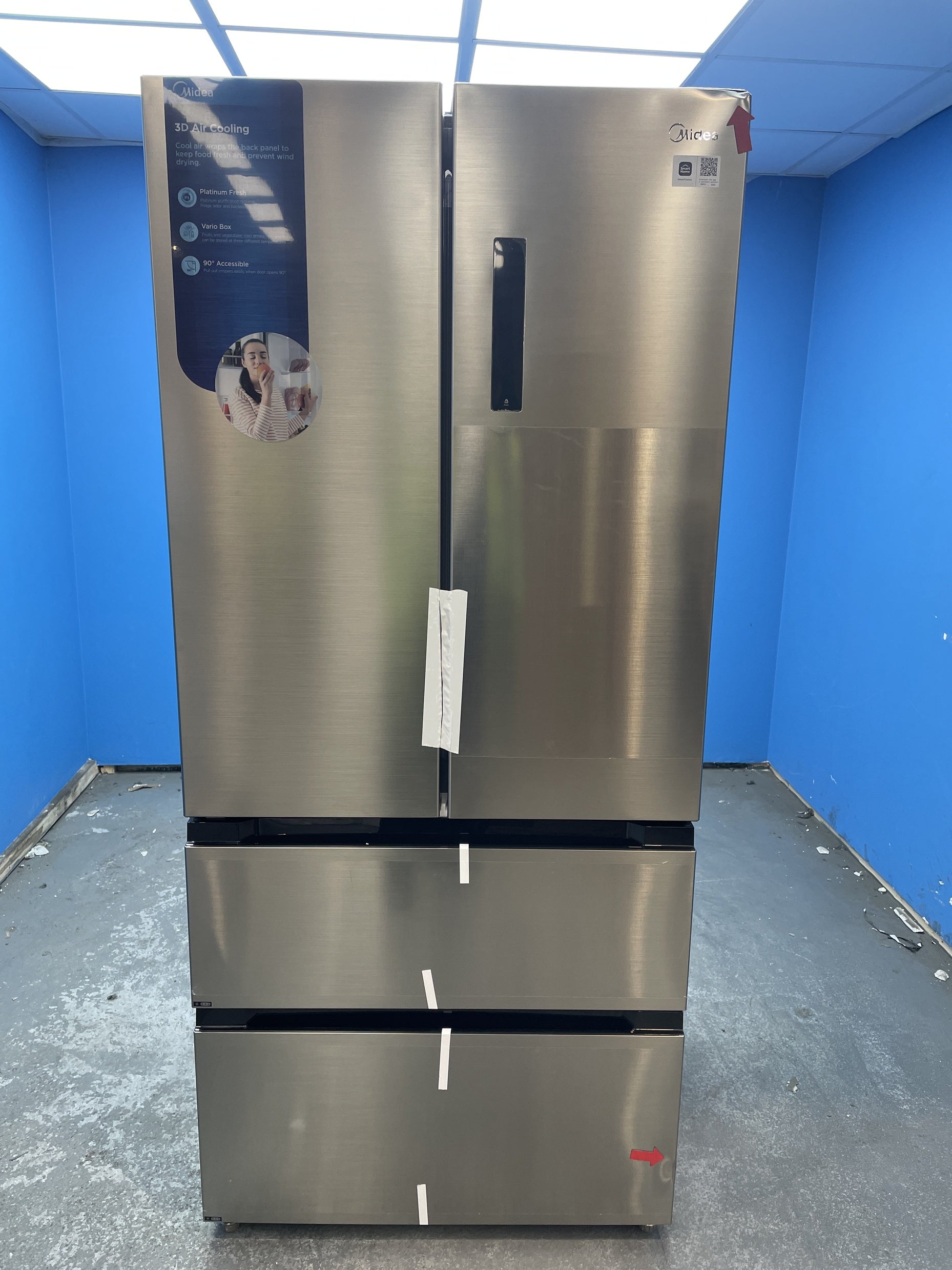 #GRC-158-918 - Midea MDRF692FIC46 516L No Frost French Door Fridge Freezer