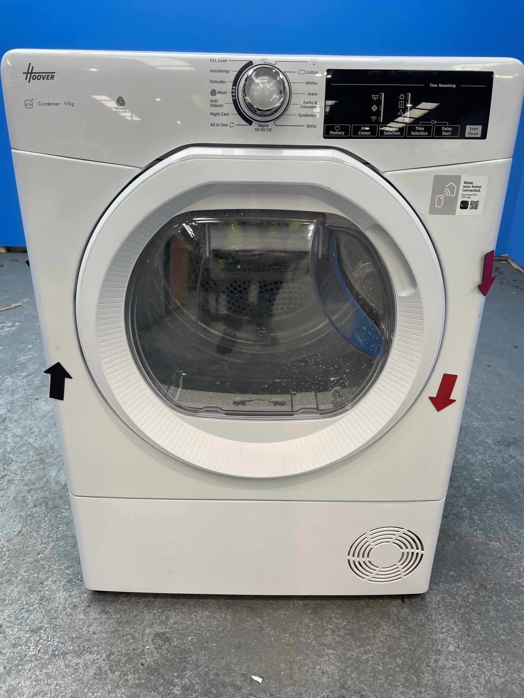 #GRC-157-664 - Hoover HRE C9TE-80 9kg Condenser Tumble Dryer with Wi-Fi