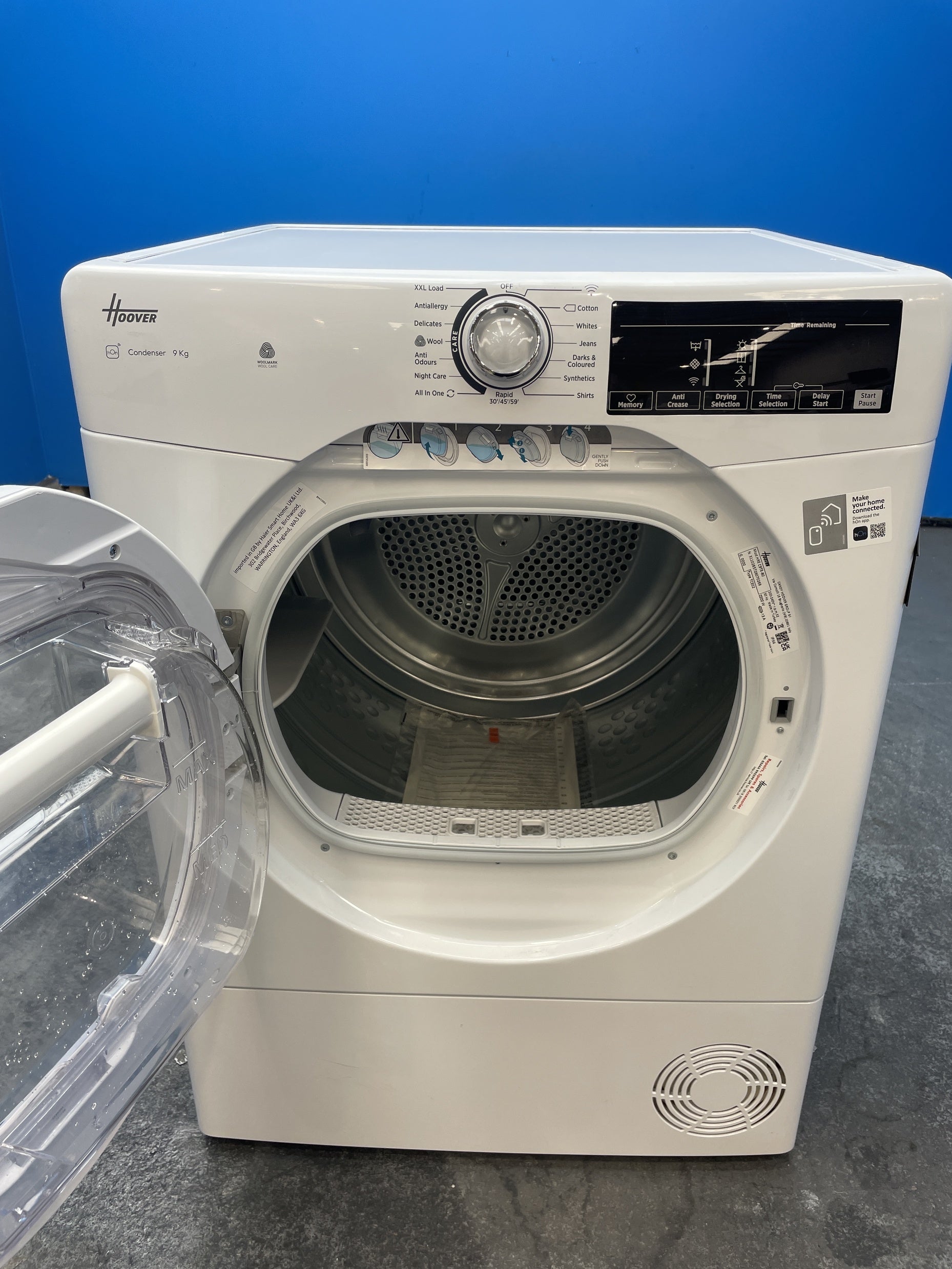 #GRC-162-546 - Hoover HRE C9TE-80 9kg Condenser Tumble Dryer with Wi-Fi