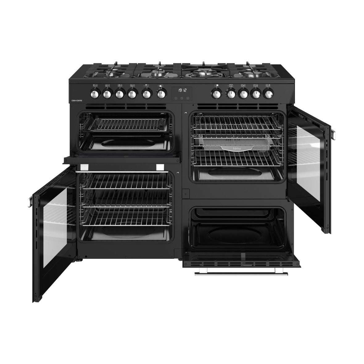 Belling Cookcentre 110DF Dual Fuel Range Cooker – 199L Capacity, 7 Burner Gas Hob, AirFry Mode – Renew 2 U