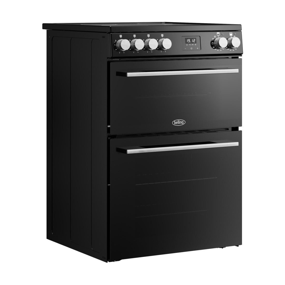 Belling Vision 60E Electric Double Oven Cooker – 99L Capacity, Ceramic Hob, Black & Silver Steel – Renew 2 U