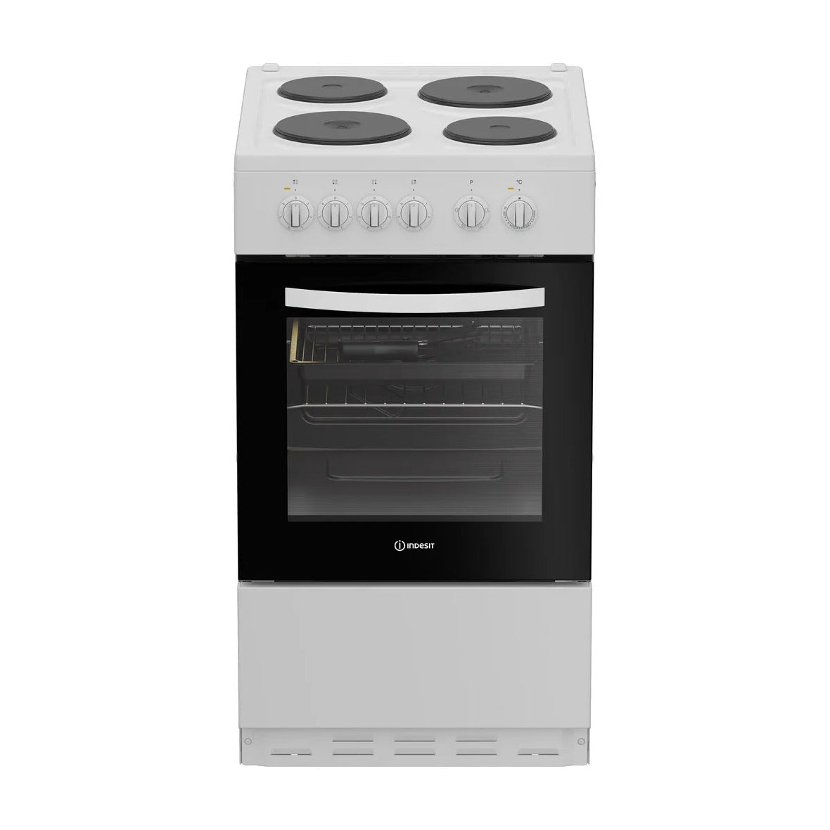 Indesit I5E3KMW 50cm Electric Cooker Solid Plate Hob Single Oven – Renew 2 U
