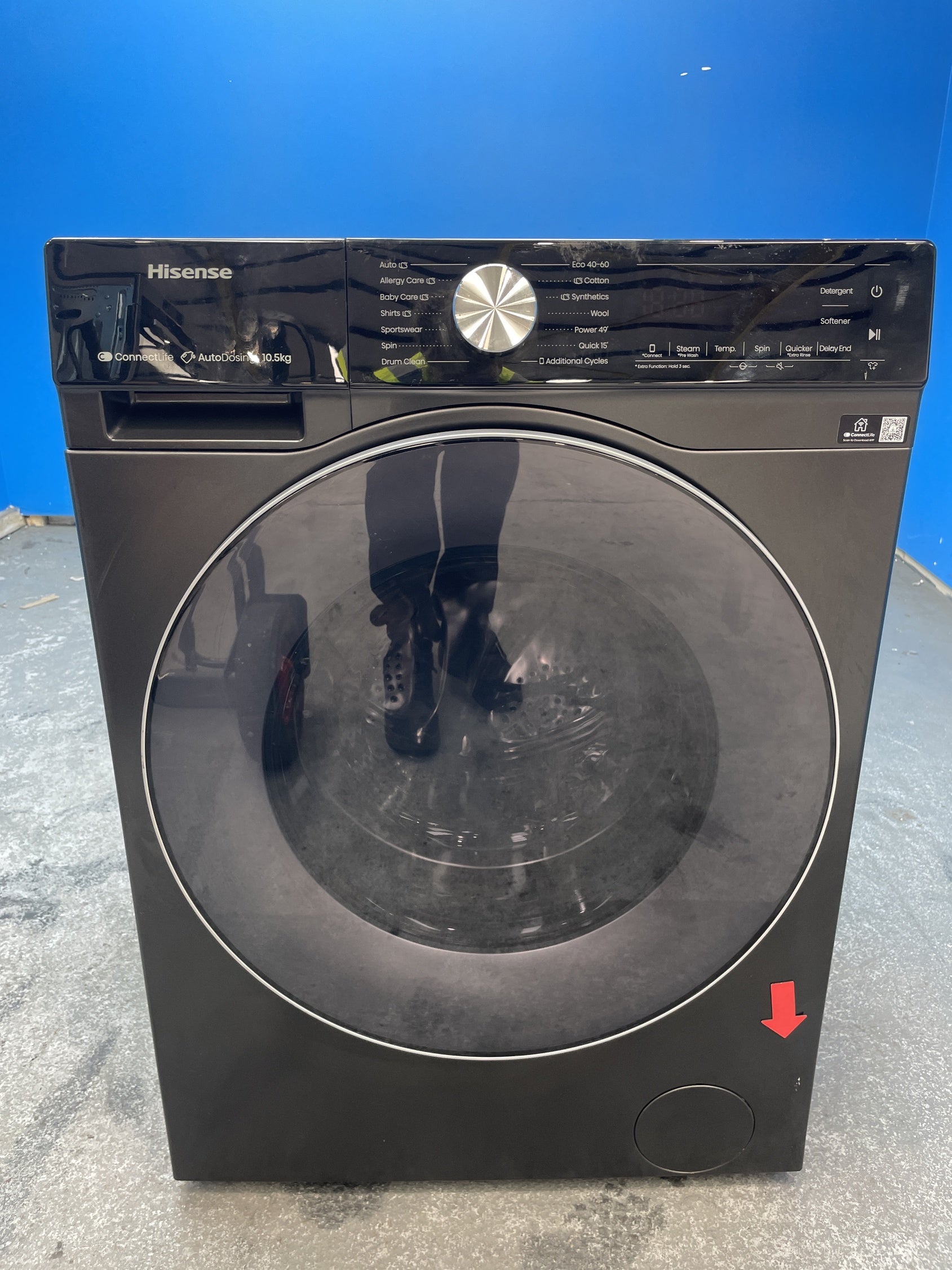 #GRC-158-099 - Hisense WF5S1045BB 10.5kg 1400 Spin Washing Machine