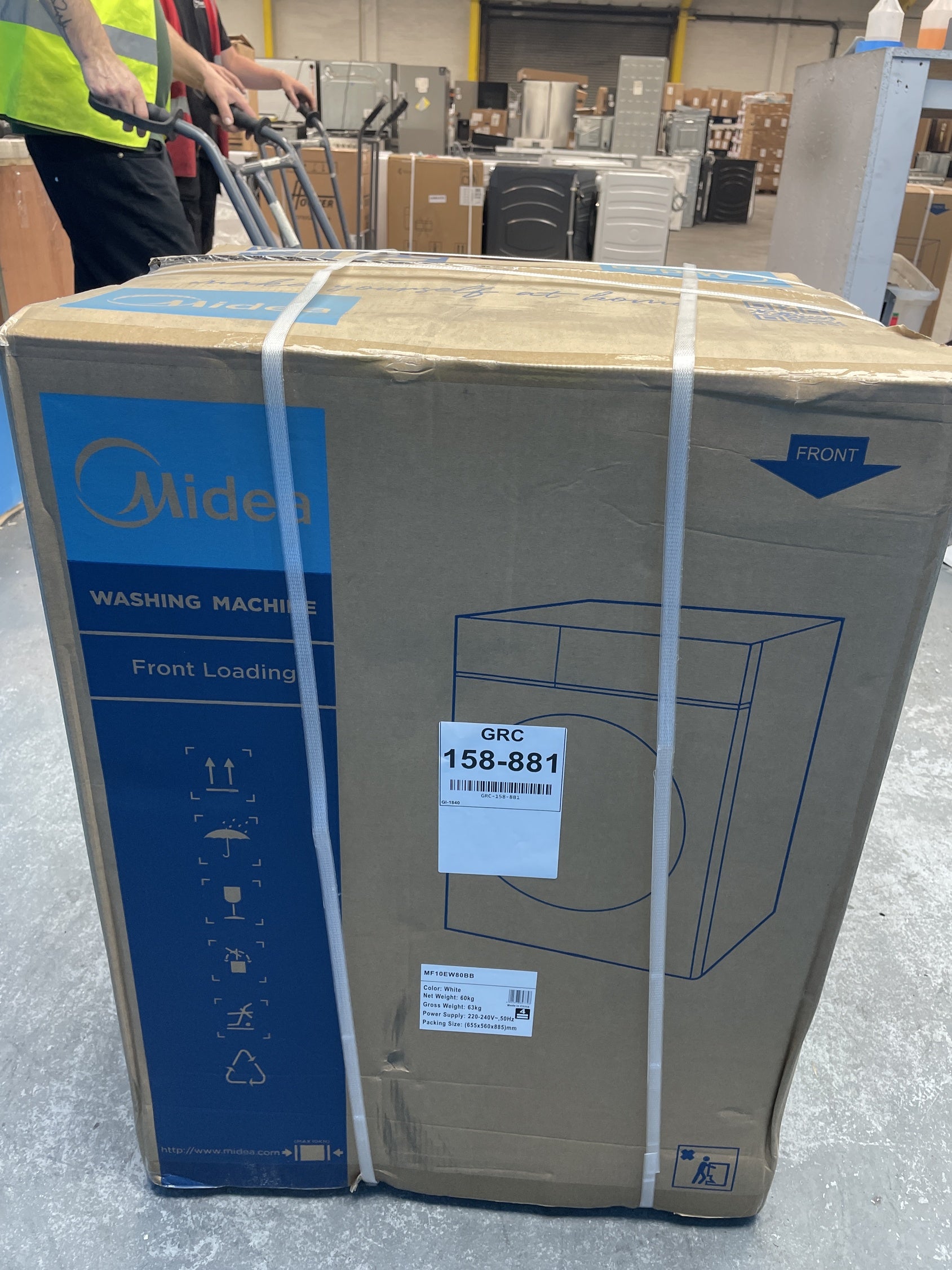 #GRC-158-881 - Midea MF10EW80BB 8kg 1400rpm Washing Machine with Steam Care