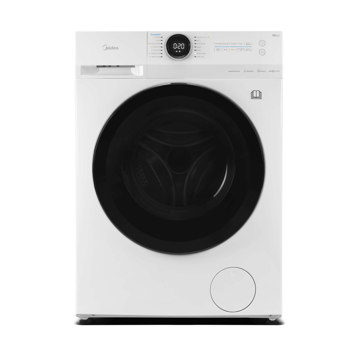 Midea MF20ED80WB 8/6kg 1400 Spin Washer Dryer with Steam and Wi-Fi – Renew 2 U