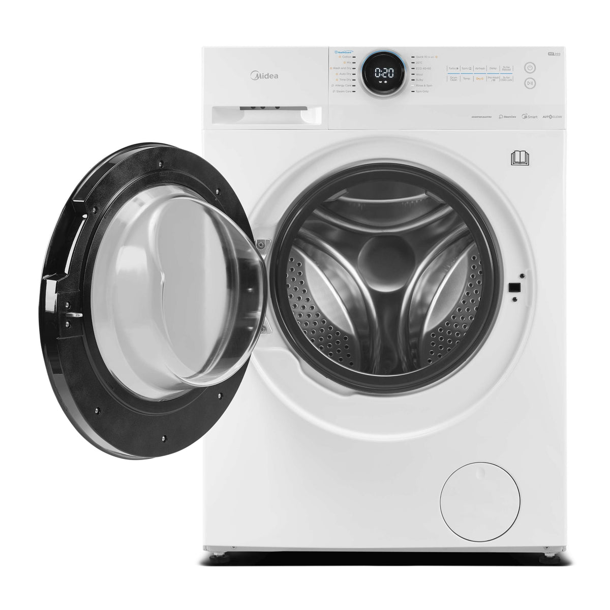 Midea MF20ED80WB 8/6kg 1400 Spin Washer Dryer with Steam and Wi-Fi – Renew 2 U