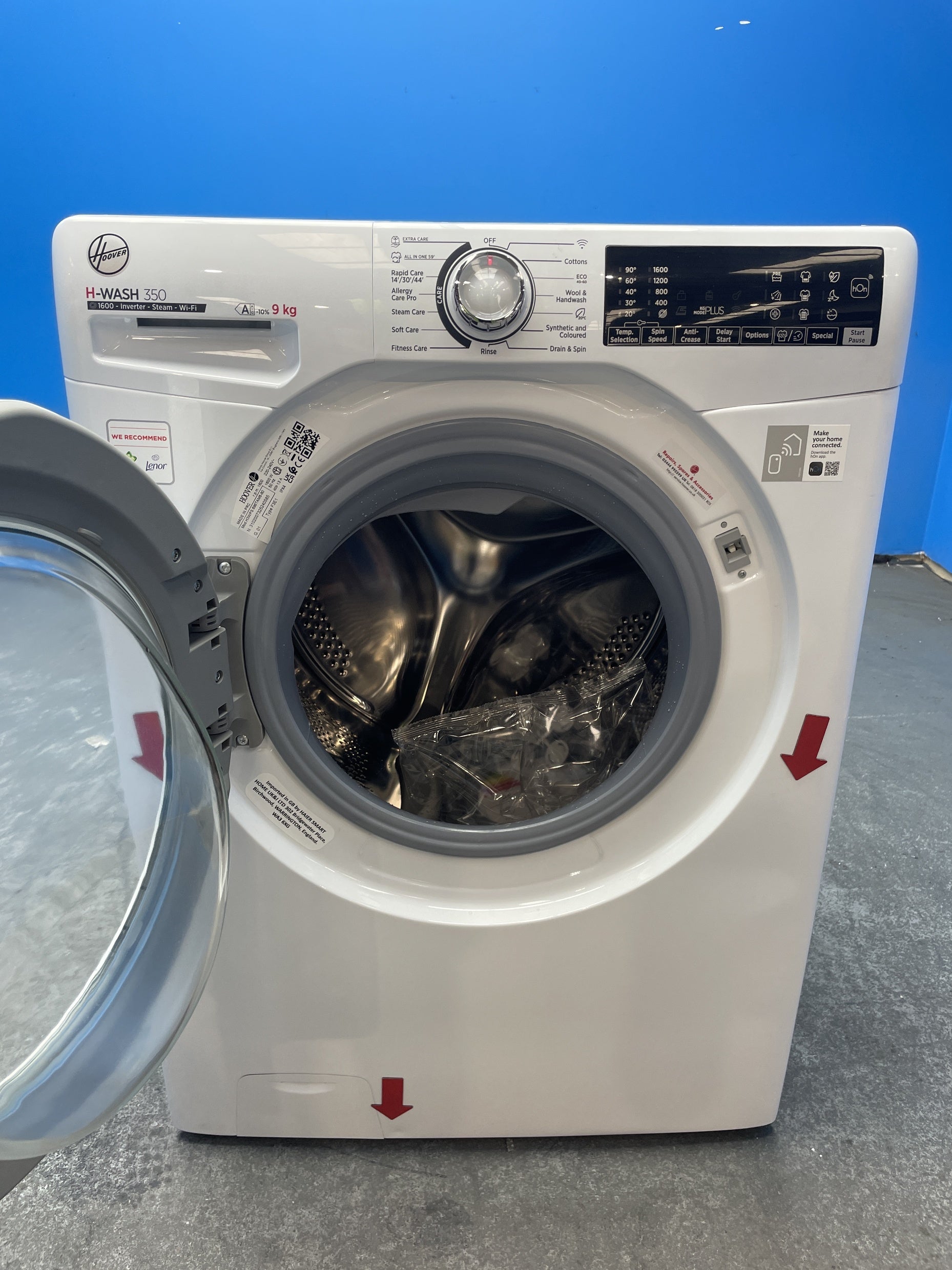#GRC-160-096 - Hoover H-WASH 350 H3WPS696TAM6-80 9kg 1600rpm Washing Machine