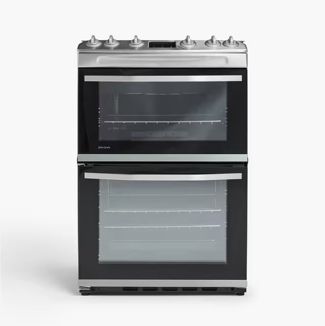 John Lewis JLFSGC618 60cm Stainless Steel Double Gas Cooker – Renew 2 U