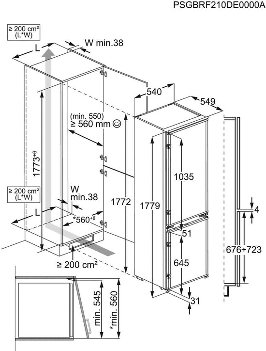 Zanussi 70/30 Integrated Low Frost Fridge Freezer