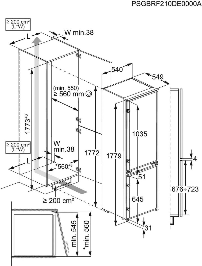 Zanussi 70/30 Integrated Low Frost Fridge Freezer