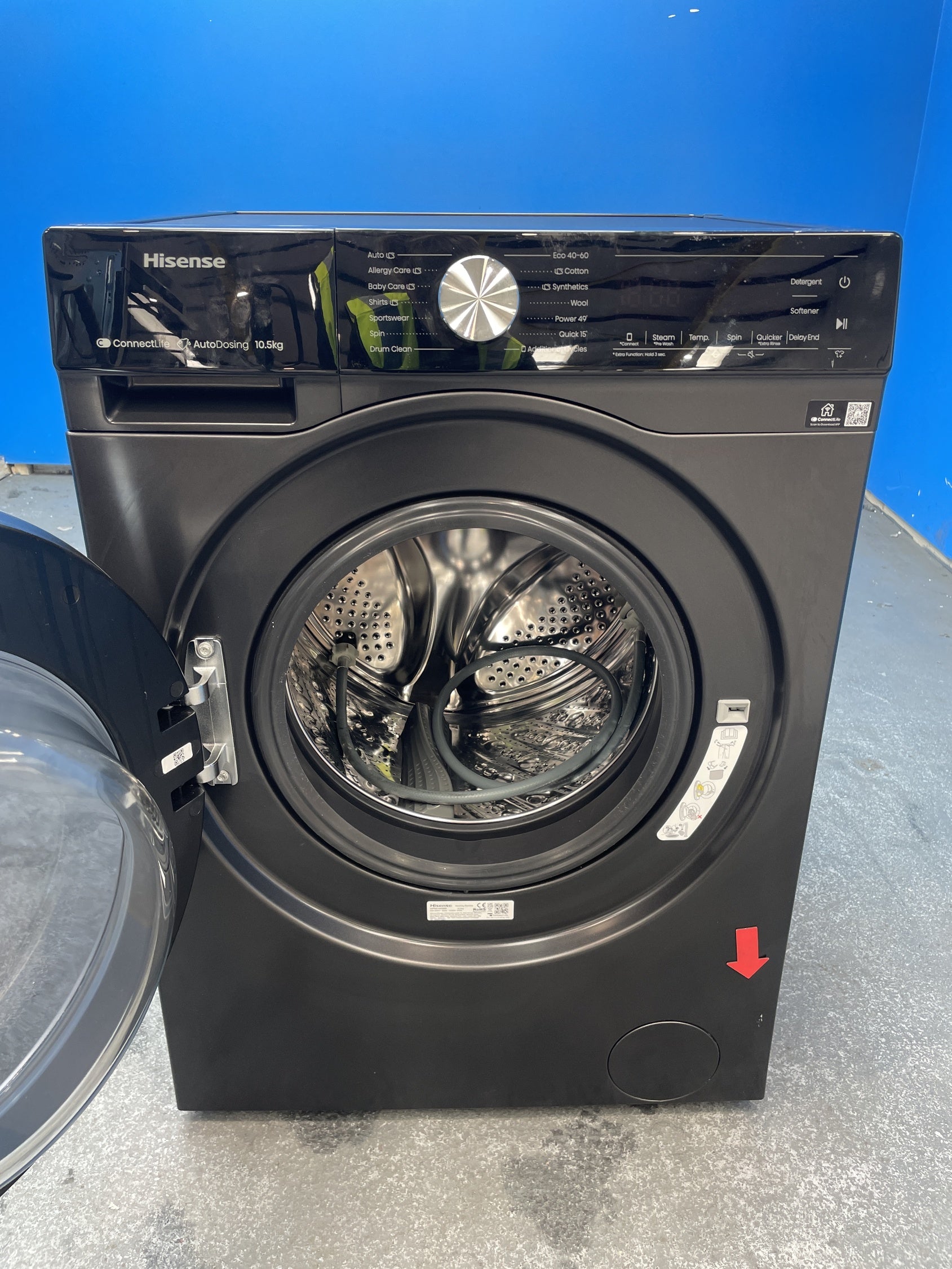 #GRC-158-099 - Hisense WF5S1045BB 10.5kg 1400 Spin Washing Machine