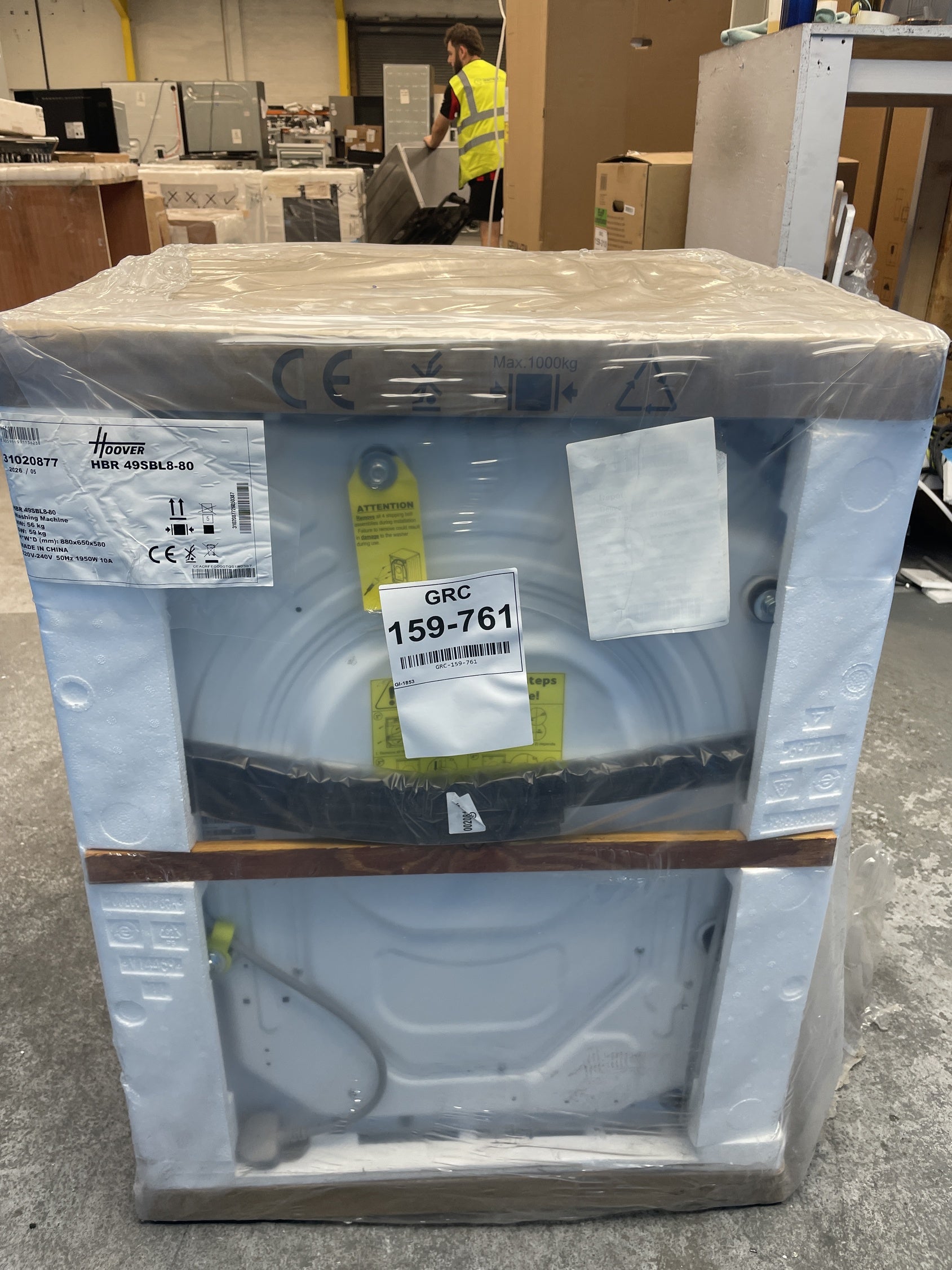 #GRC-159-761 - Hoover Pro Wash Series 3 HBR 49SBL8-80 9kg 1400rpm Washing Machine