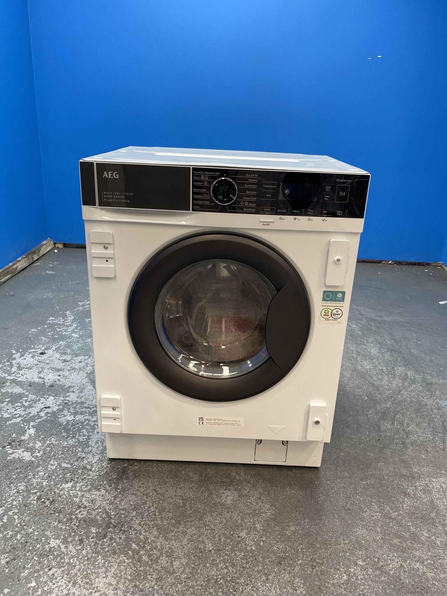 #GRC-155-989 - AEG 8000 PowerCare L8WE84636BI 8/4kg 1600rpm Integrated Washer Dryer