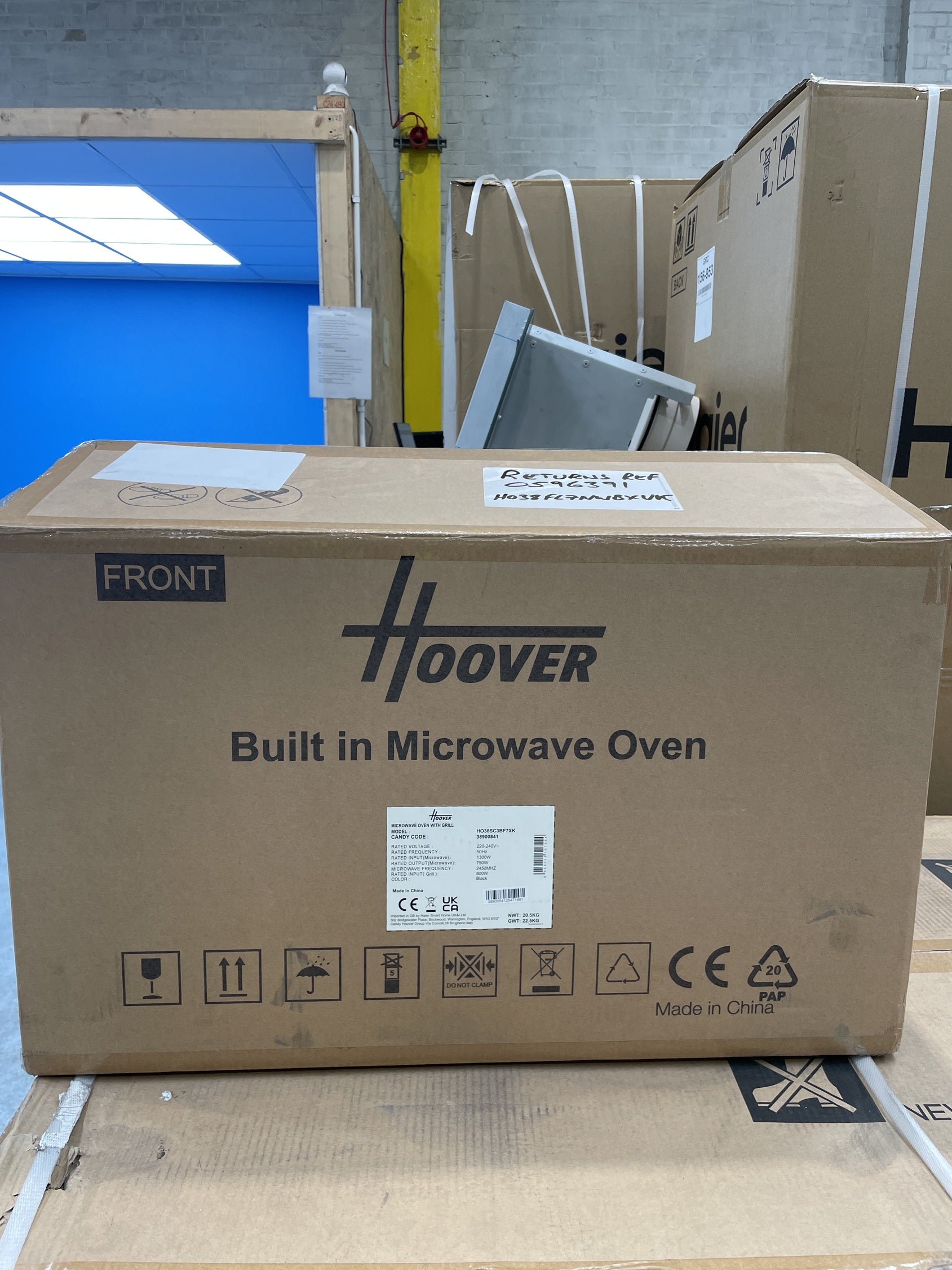 #GRC-157-175 - Hoover HO38SC3BF7XK Built-in Compact Microwave with Grill