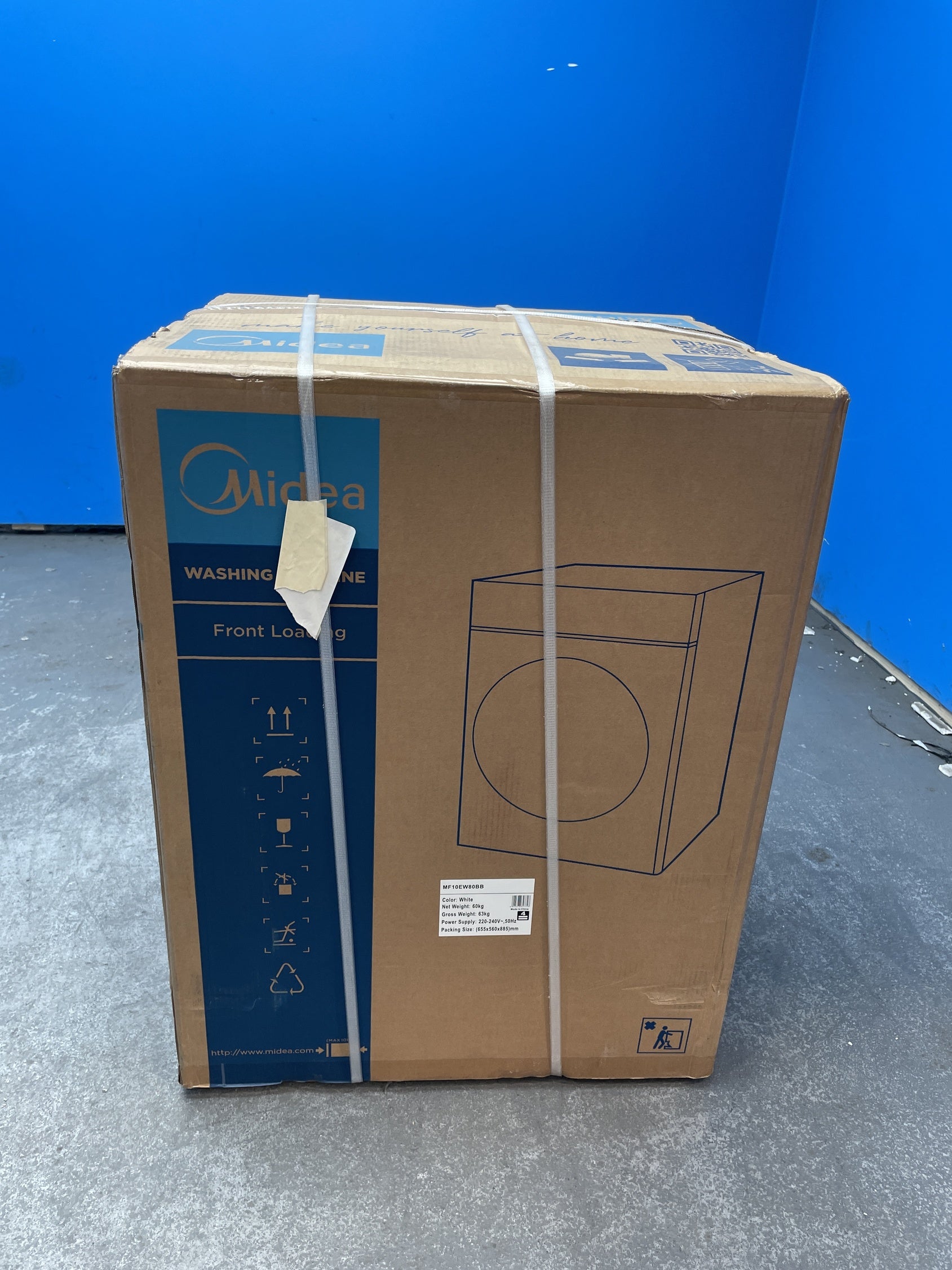 #GRC-158-886 - Midea MF10EW80BB 8kg 1400rpm Washing Machine with Steam Care