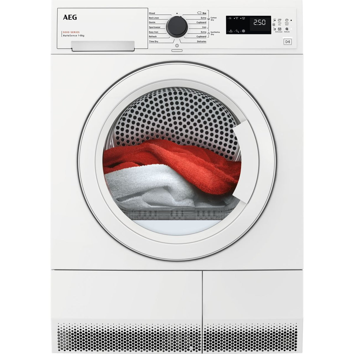 AEG 5000 Series 8kg Heat Pump Tumble Dryer – AutoSense Technology, EasyClean Filter, White – Renew 2 U