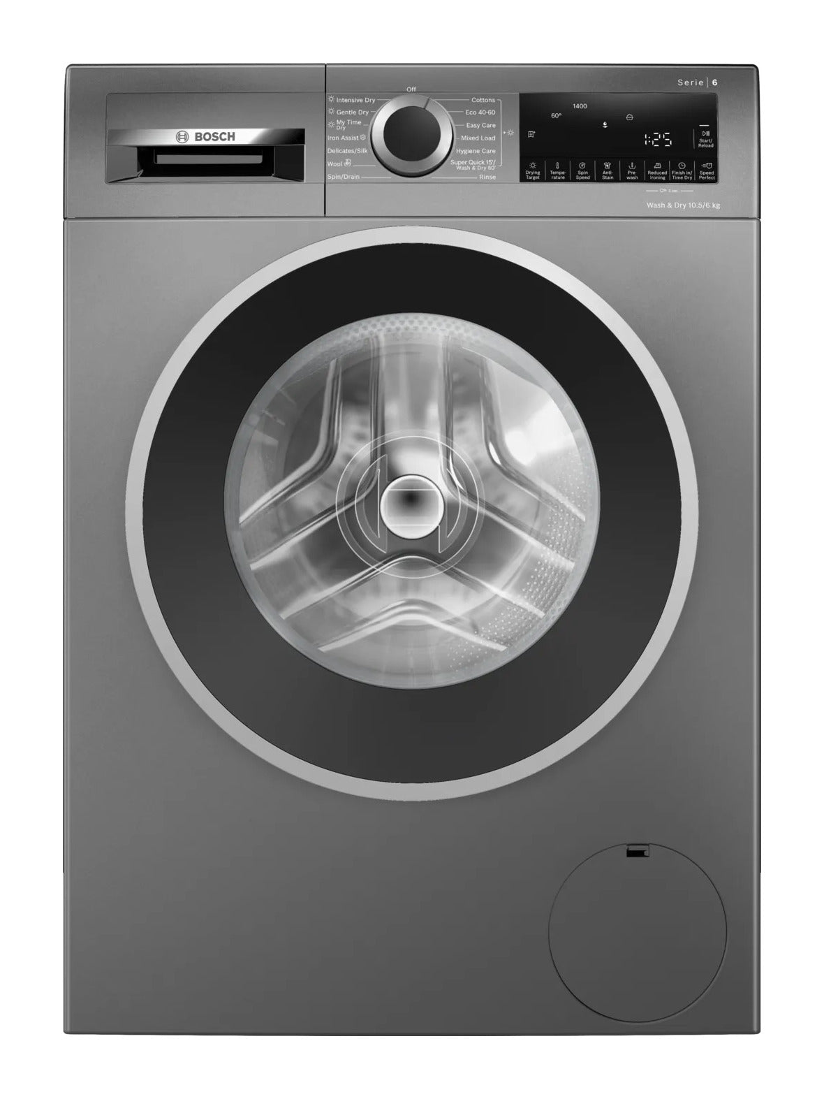 Bosch Series 6 10.5kg/6kg Washer Dryer – 1400rpm, Iron Assist, Graphite – Renew 2 U