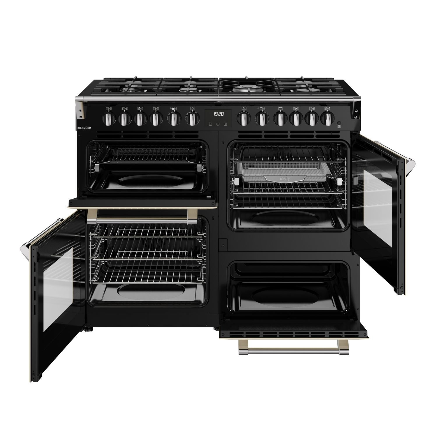 Stoves Richmond 110cm Quad Oven Dual Fuel Range Cooker – 196L, AirFry, Cream – Renew 2 U