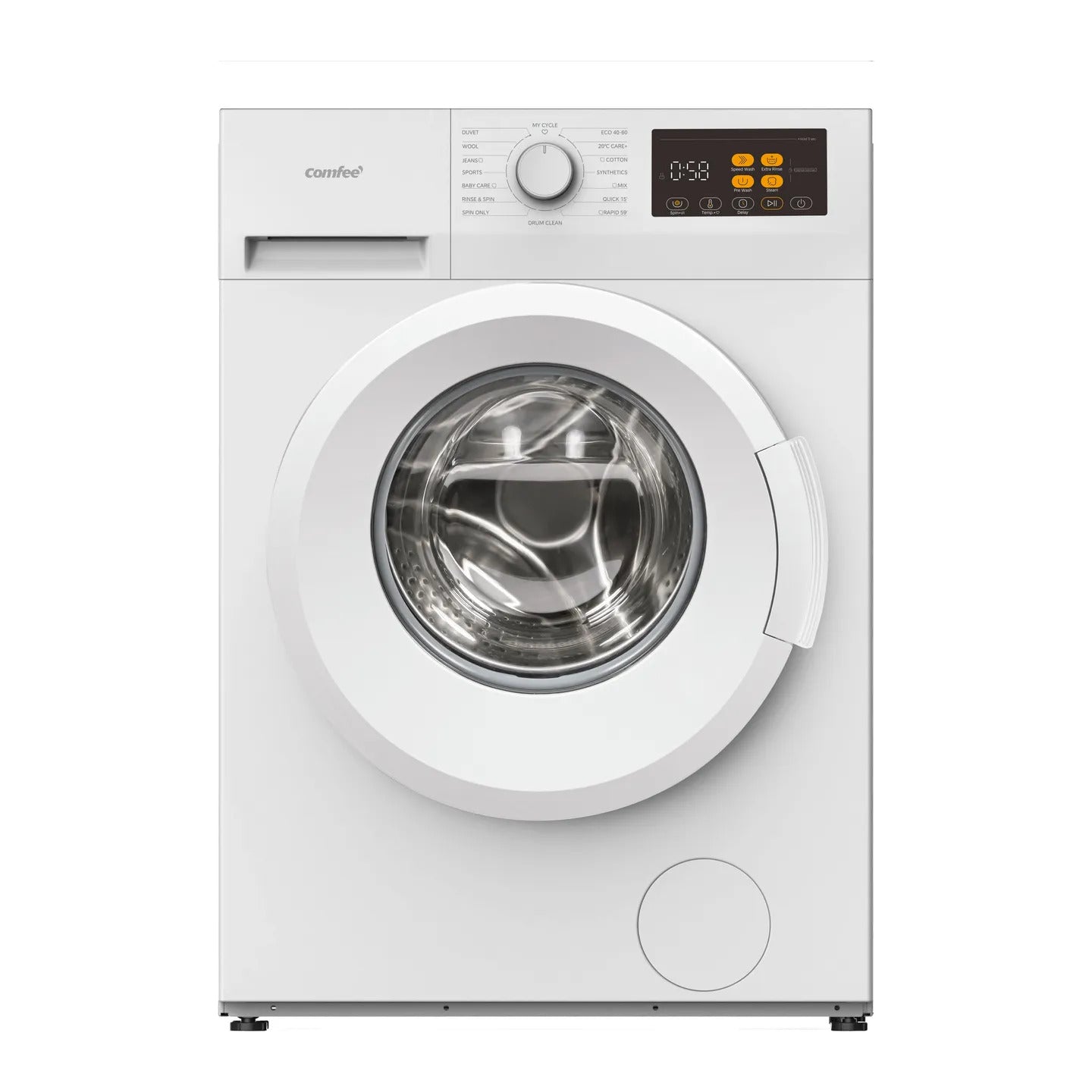 Comfee 8kg 1400rpm Washing Machine – Steam Clean, 15 Programmes & Delay Start – Renew 2 U