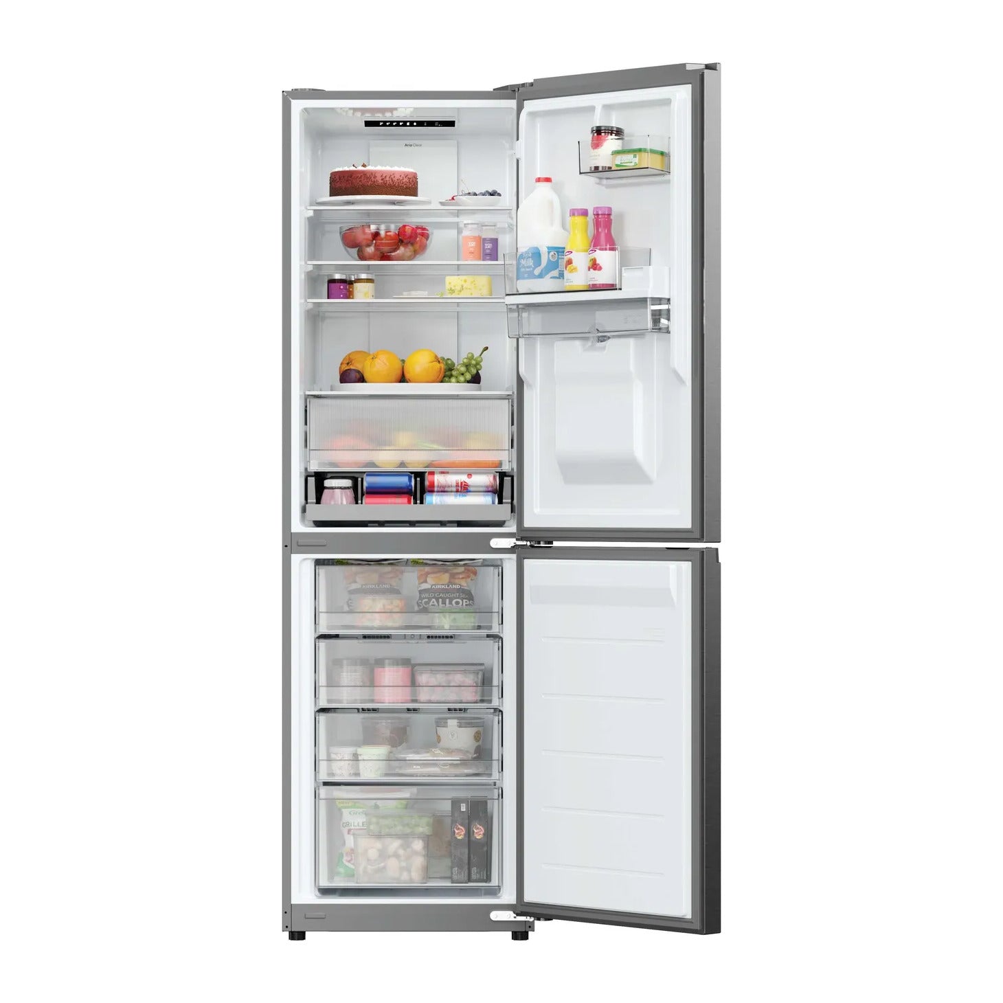 Hoover 55cm 50/50 Total No Frost Fridge Freezer – 303L Capacity, Non-Plumbed Water Dispenser, Inox – Renew 2 U