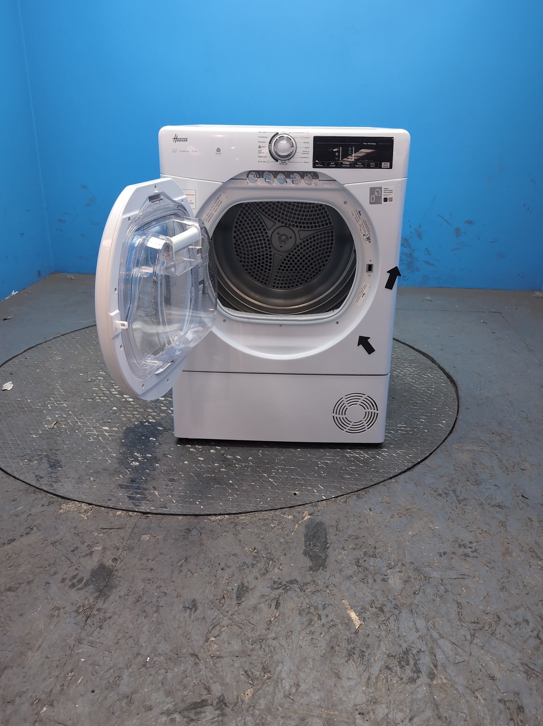 #GRC-163-655 - Hoover 10kg Condenser Tumble Dryer – Sensor Drying, White, B Energy Rating
