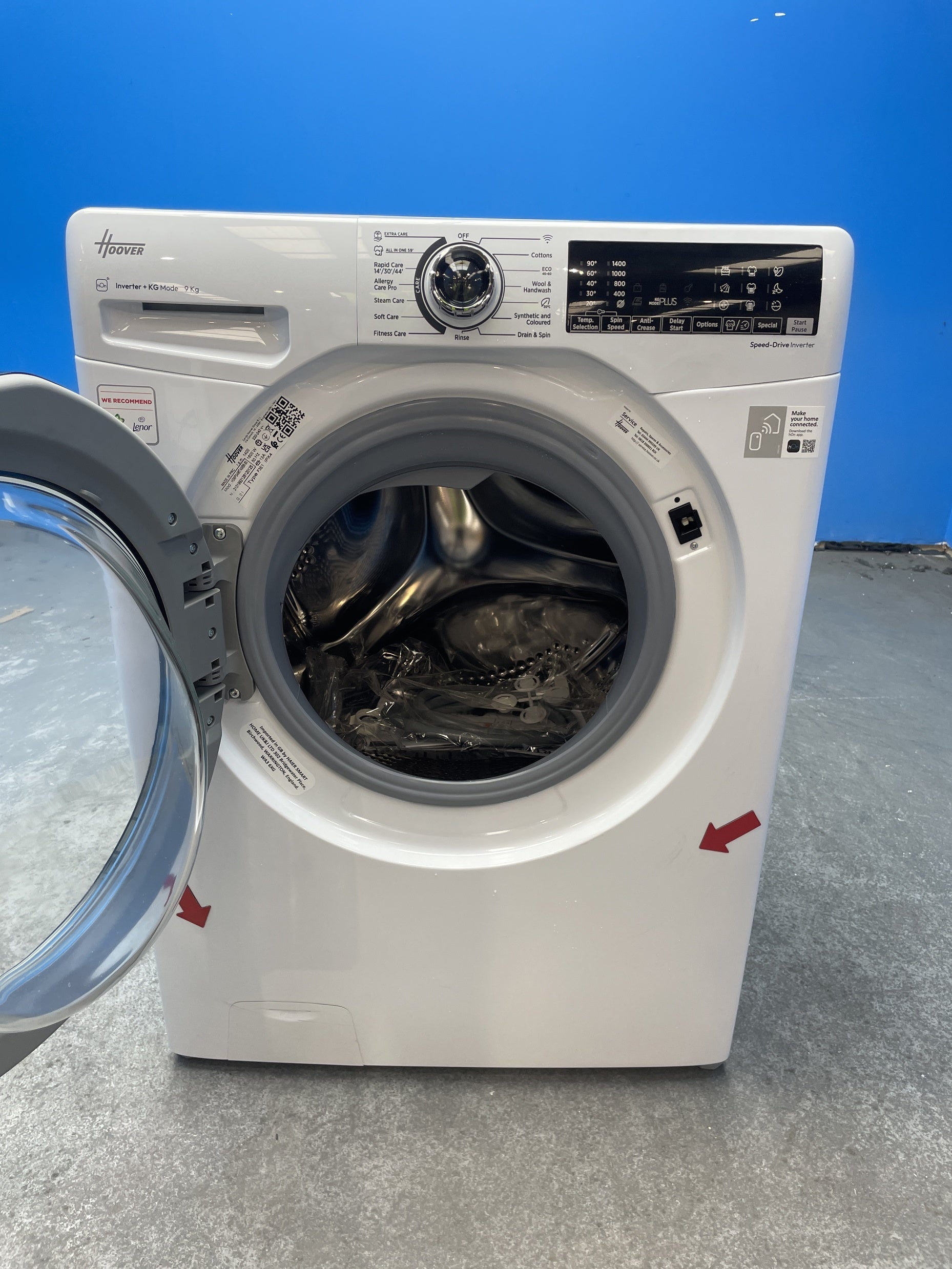 #GRC-158-342 - Hoover H3WPS496TAMB6 9kg 1400 Spin Washing Machine