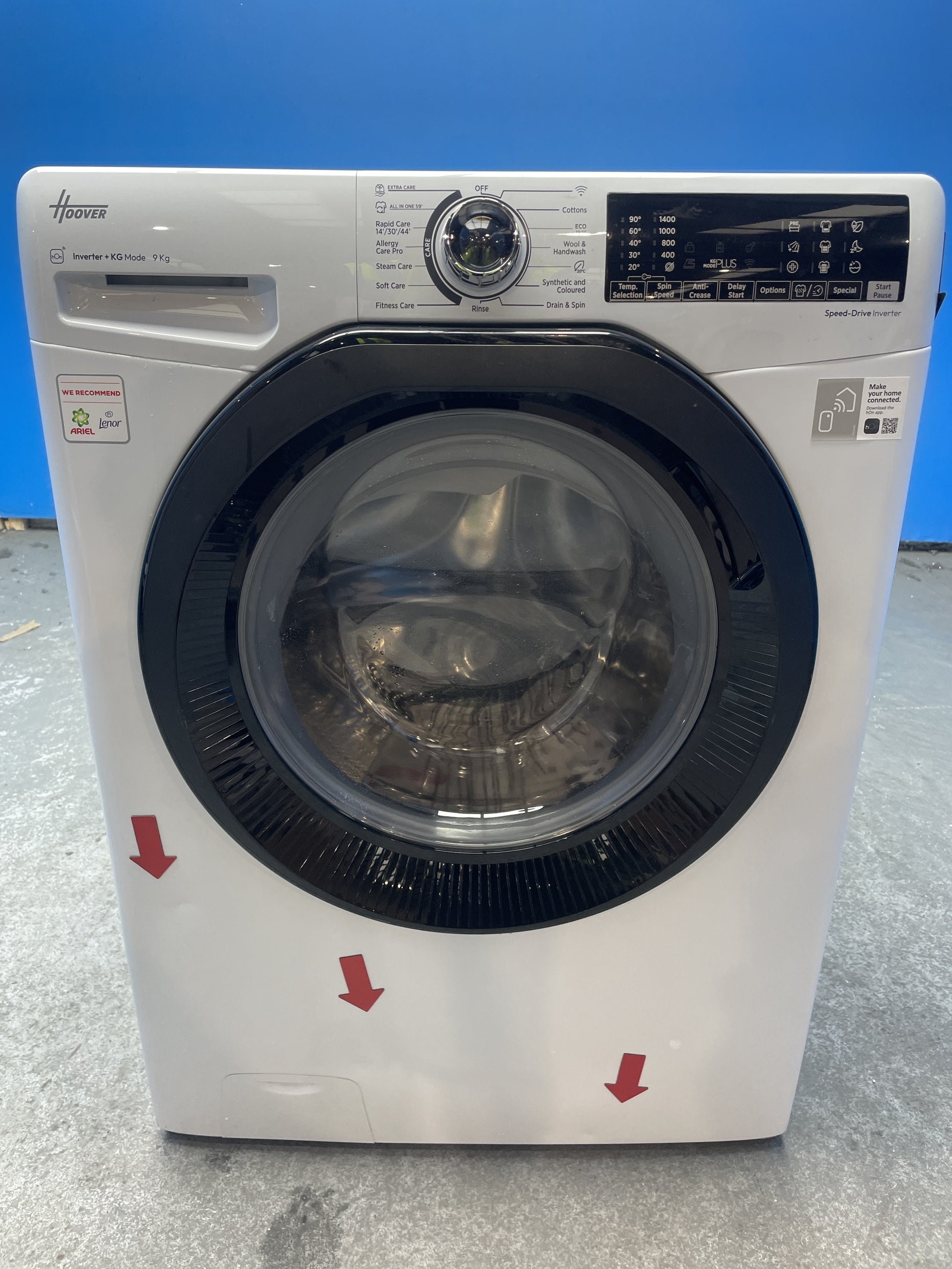 #GRC-158-379 - Hoover H3WPS496TAMB6 9kg 1400 Spin Washing Machine