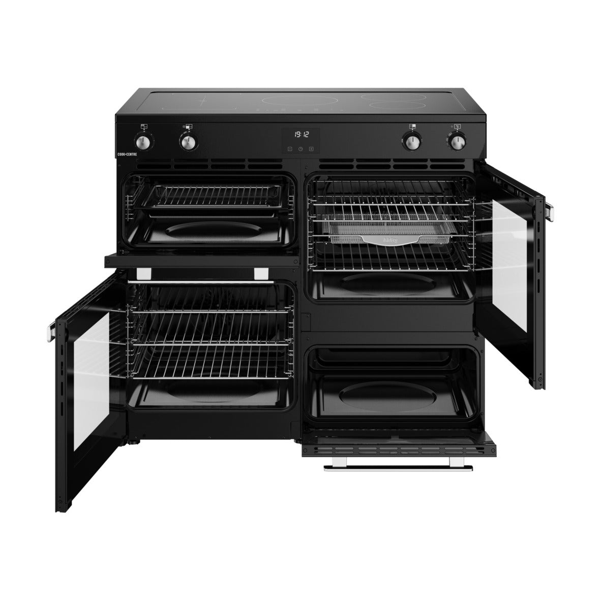 Belling Cookcentre 100Ei 100cm Induction Range Cooker – 5 Zones, AirFry & Maxi-Clock, Black – Renew 2 U