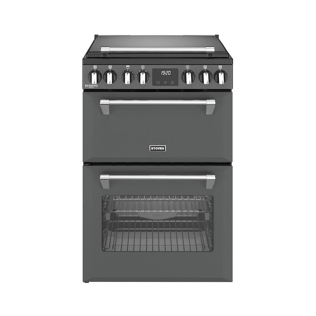 Stoves Richmond Deluxe 60cm Induction Double Oven Cooker – 103L Capacity, AirFry & SteamCleanse, Anthracite – Renew 2 U